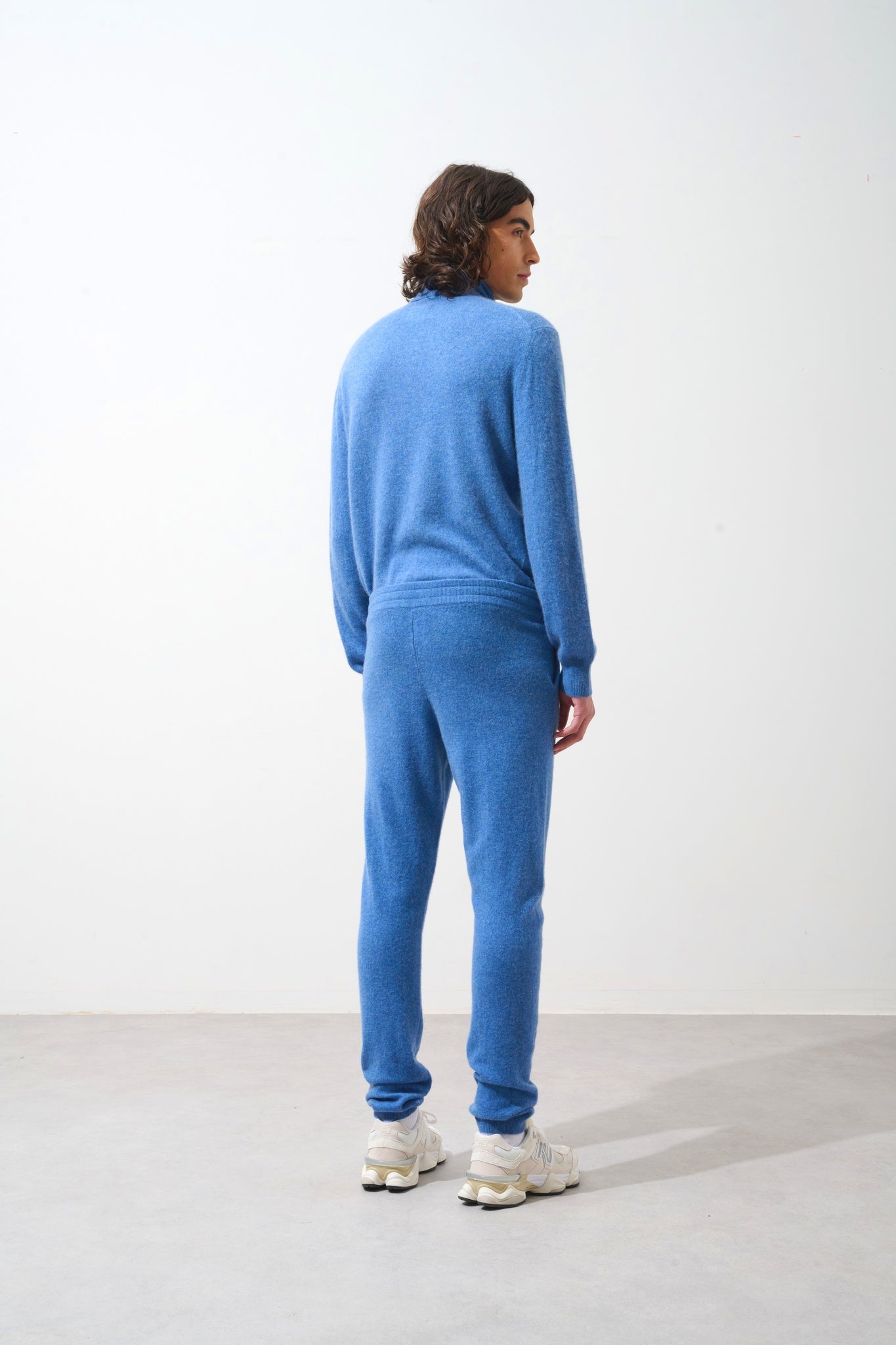 BICHET jogging bleu denim 100% cachemire