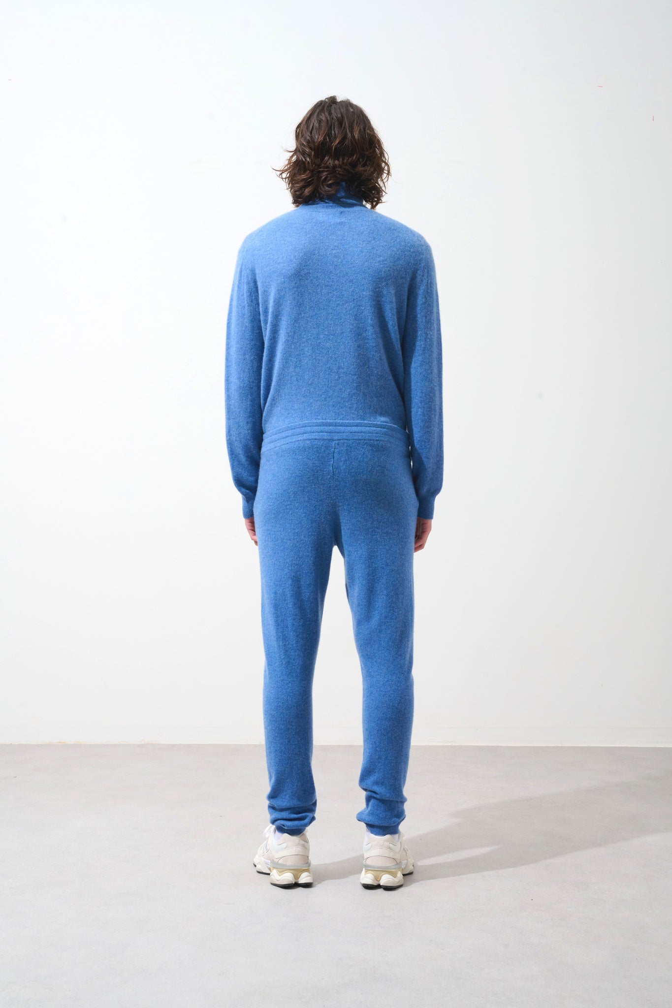 BICHET jogging bleu denim 100% cachemire