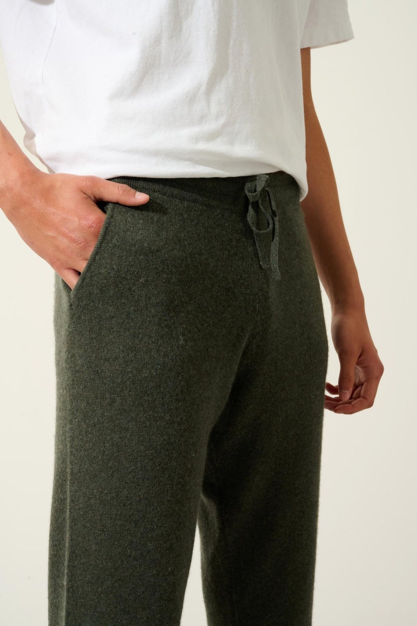 BICHET khaki mottled jogging suit 100% cashmere