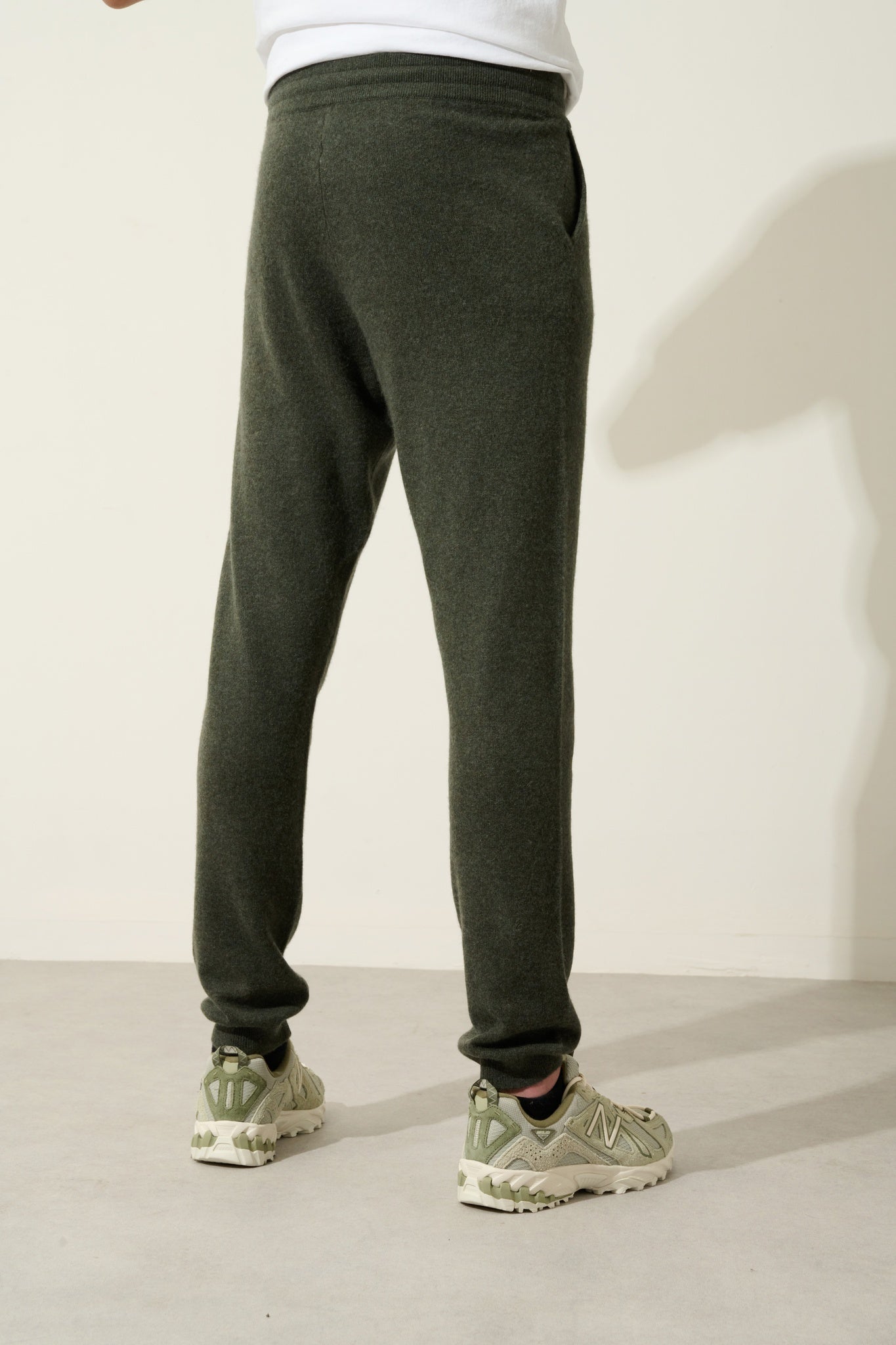 BICHET jogging kaki chiné 100% cachemire