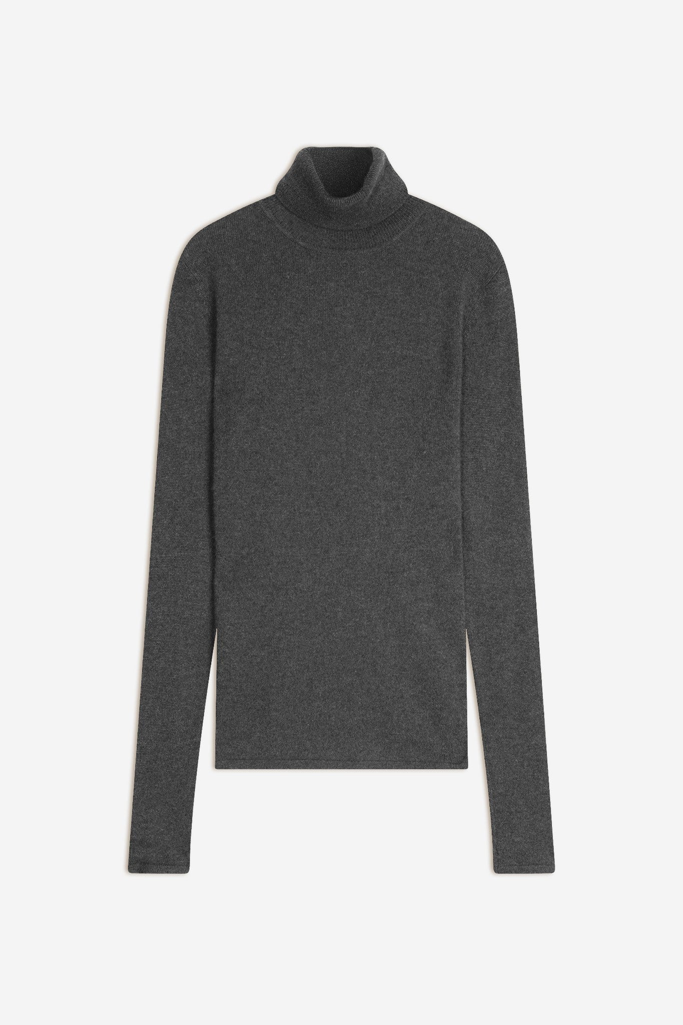 bise pull col roulé anthracite chiné 100% cachemire