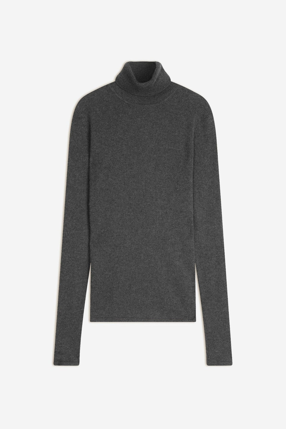 bise pull col roulé anthracite chiné 100% cachemire