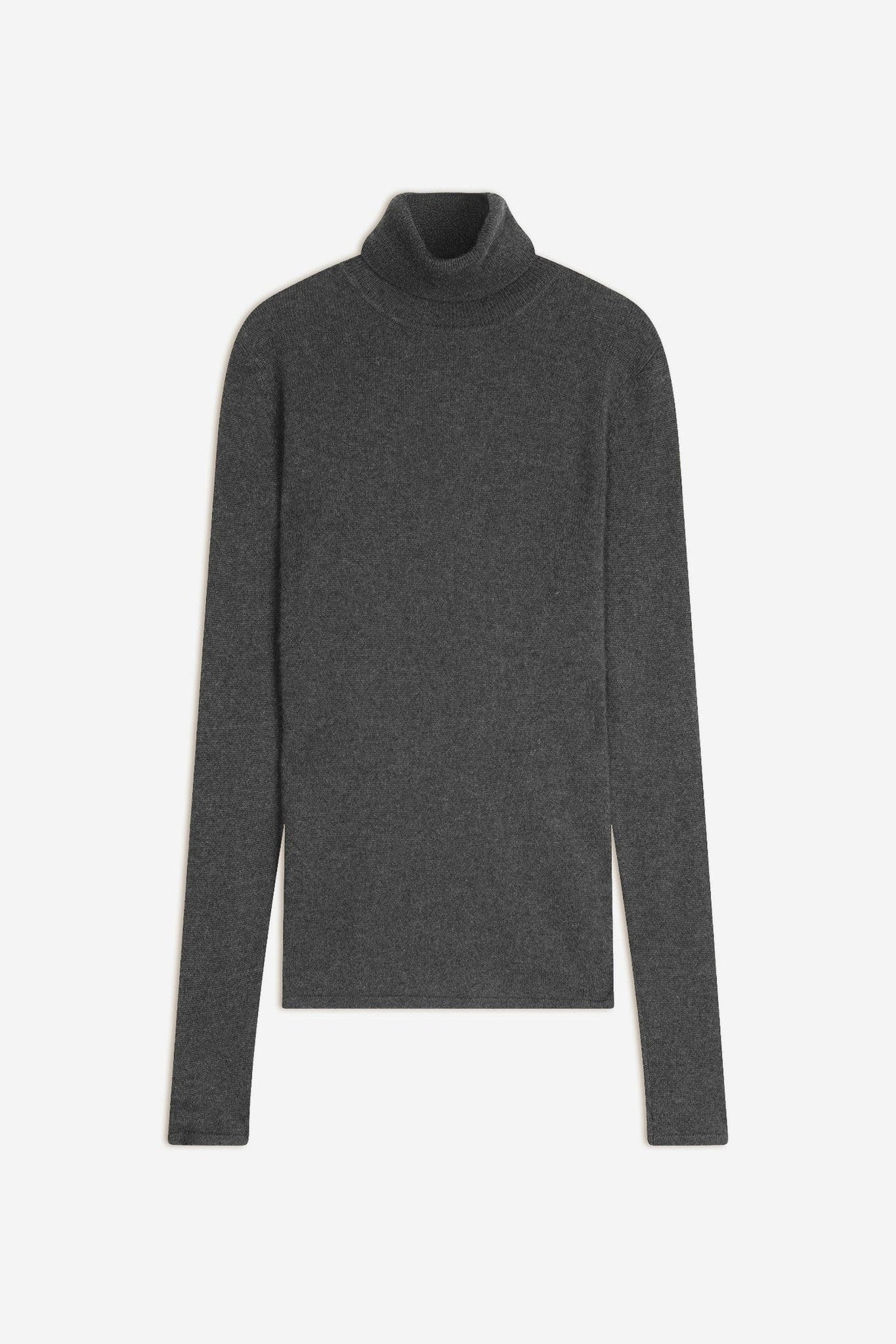 bise pull col roulé anthracite chiné 100% cachemire