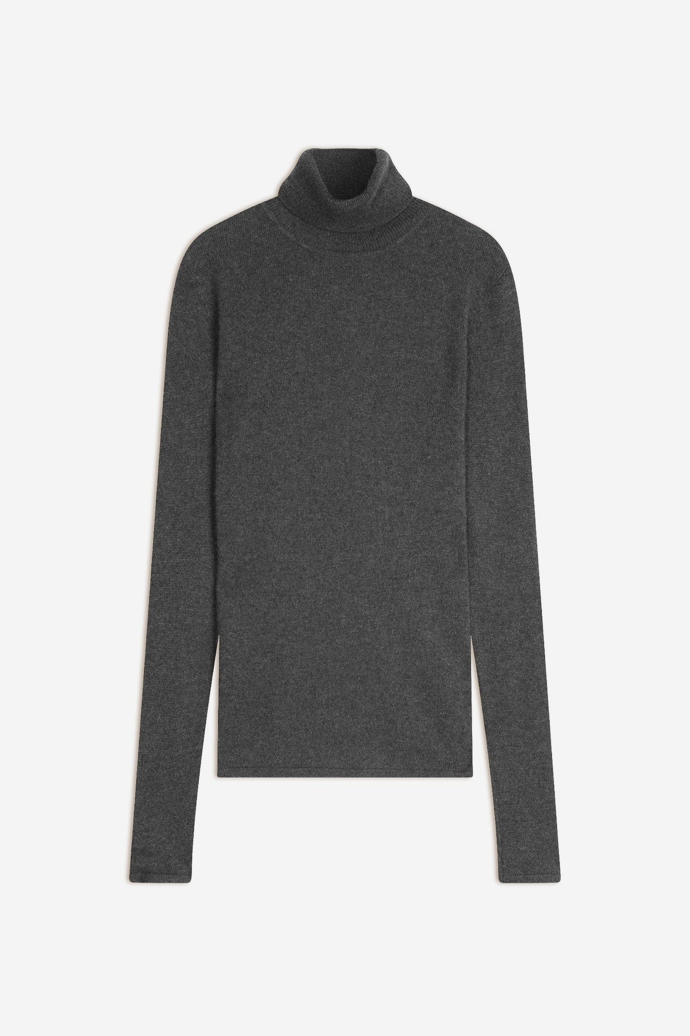 BISE Anthrazit meliert Rollkragenpullover 100% Kaschmir