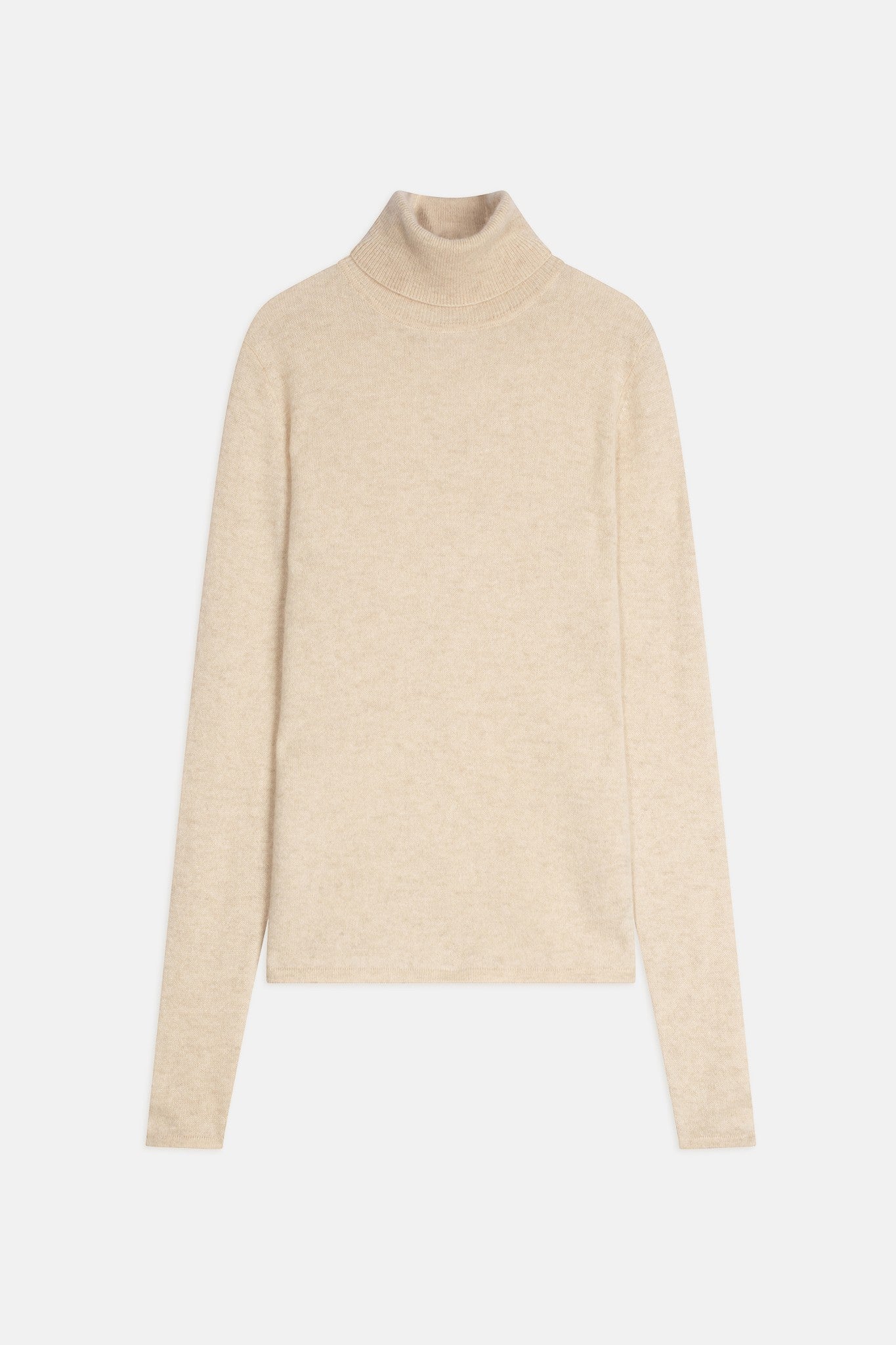 bise pull col roulé avoine 100% cachemire