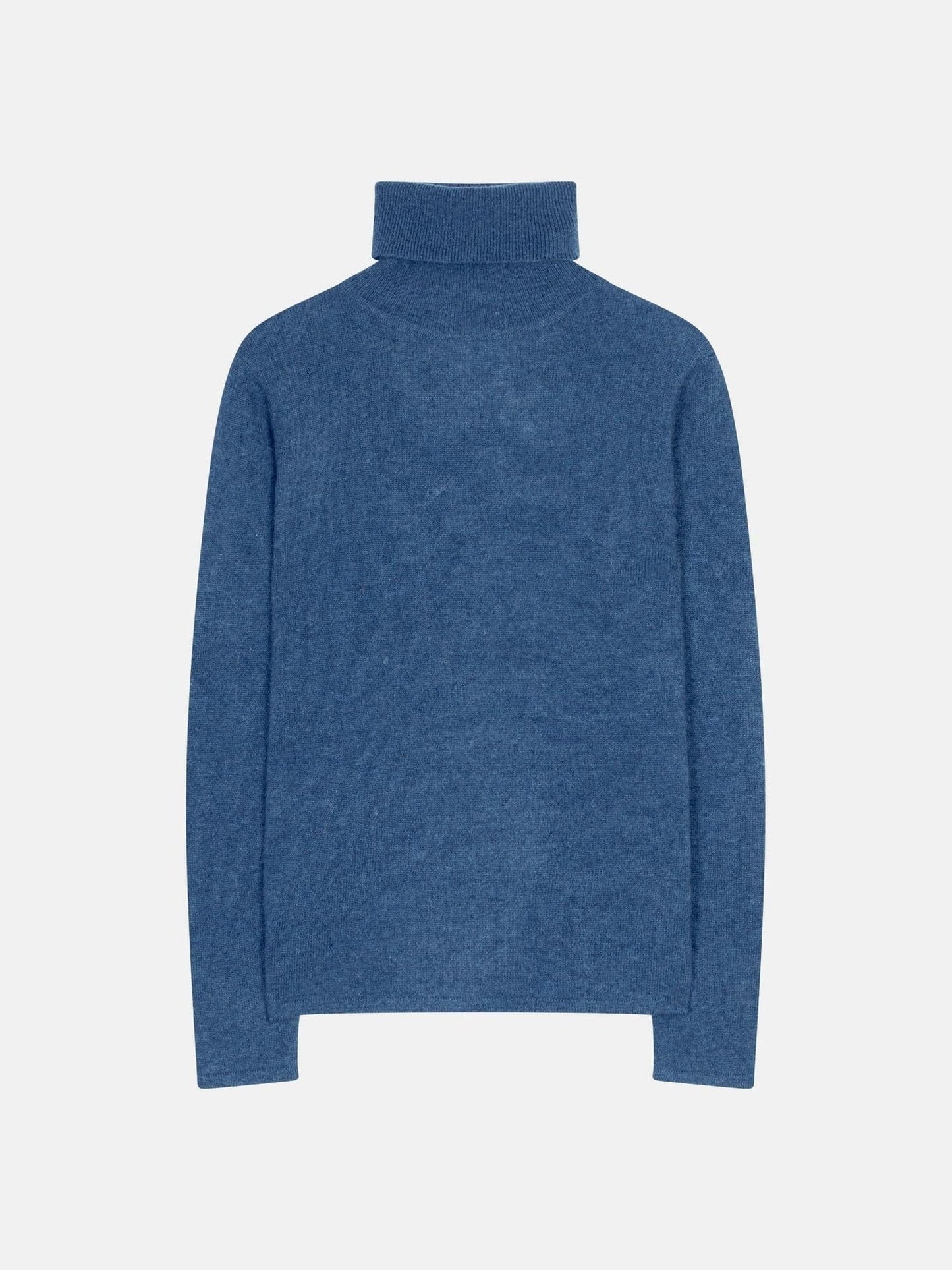 BISE denim blue turtleneck sweater 100% cashmere