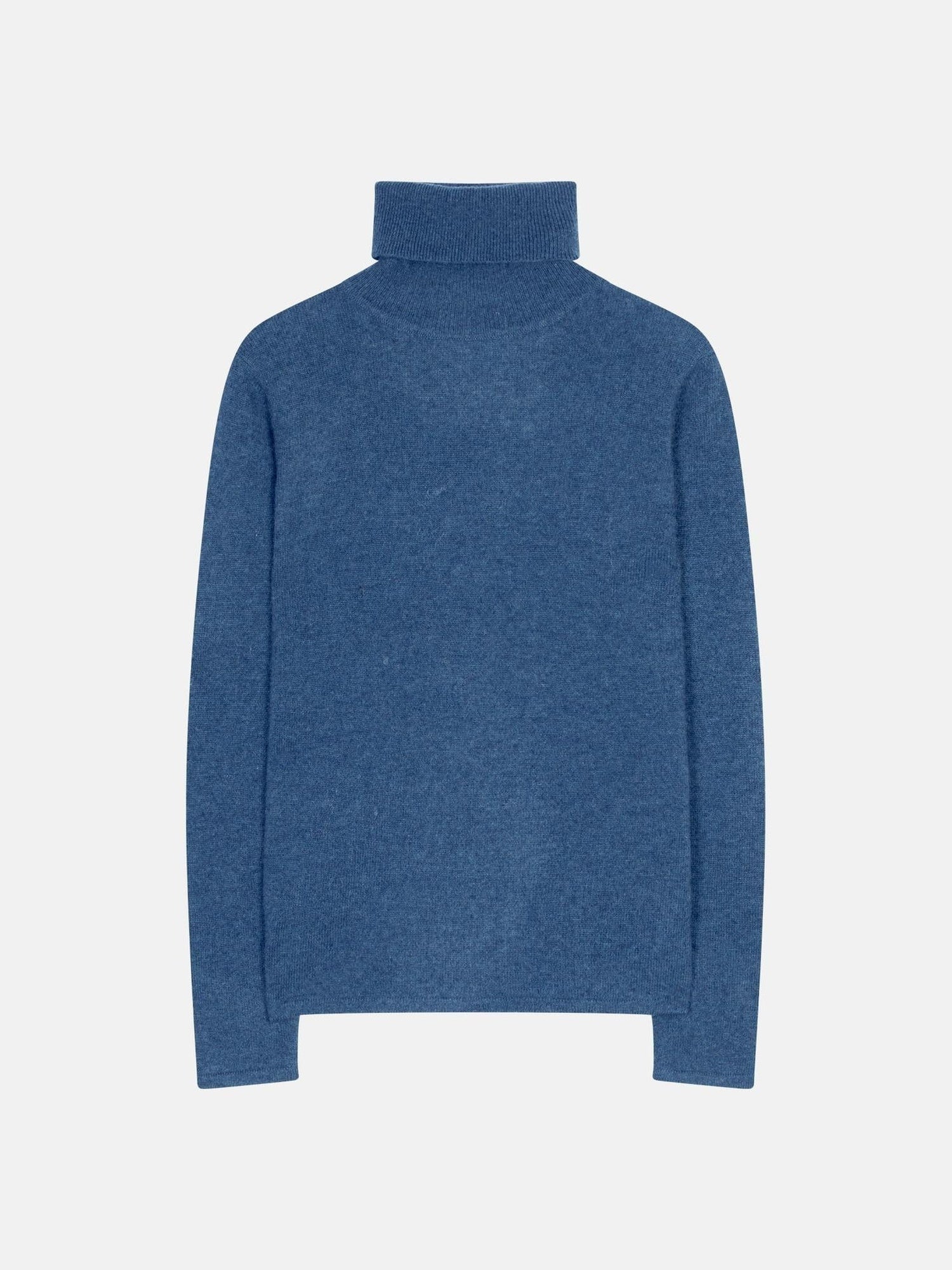 BISE denim blue turtleneck sweater 100% cashmere