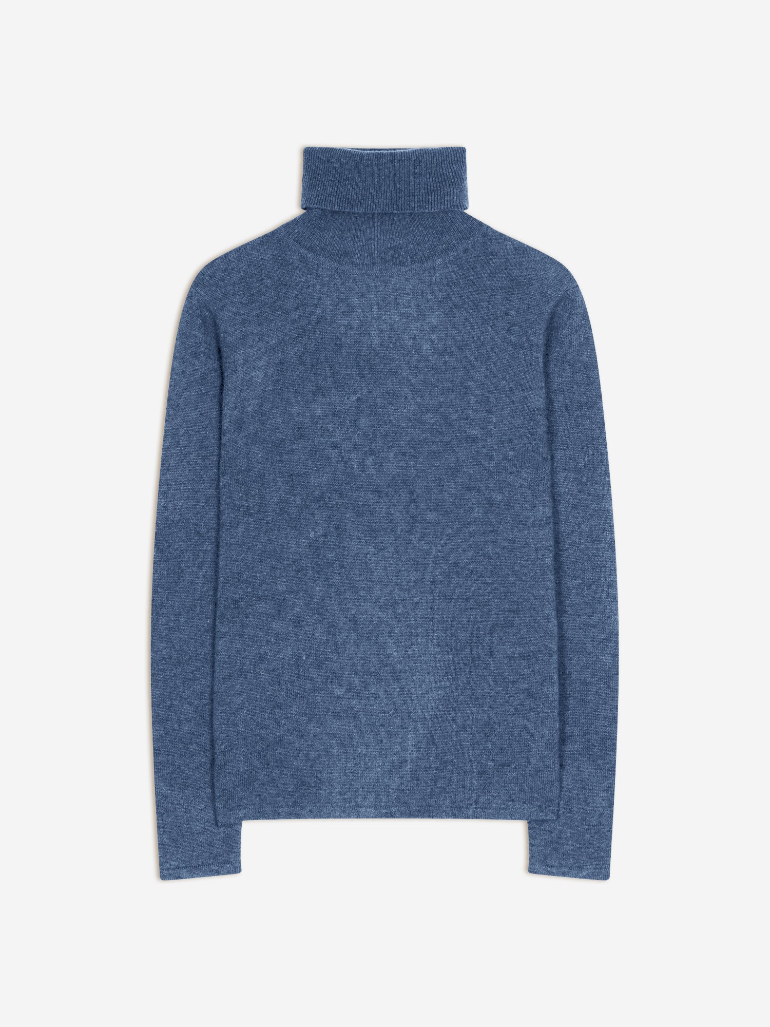 BISE Rollkragenpullover in Denimblau aus 100% Kaschmir