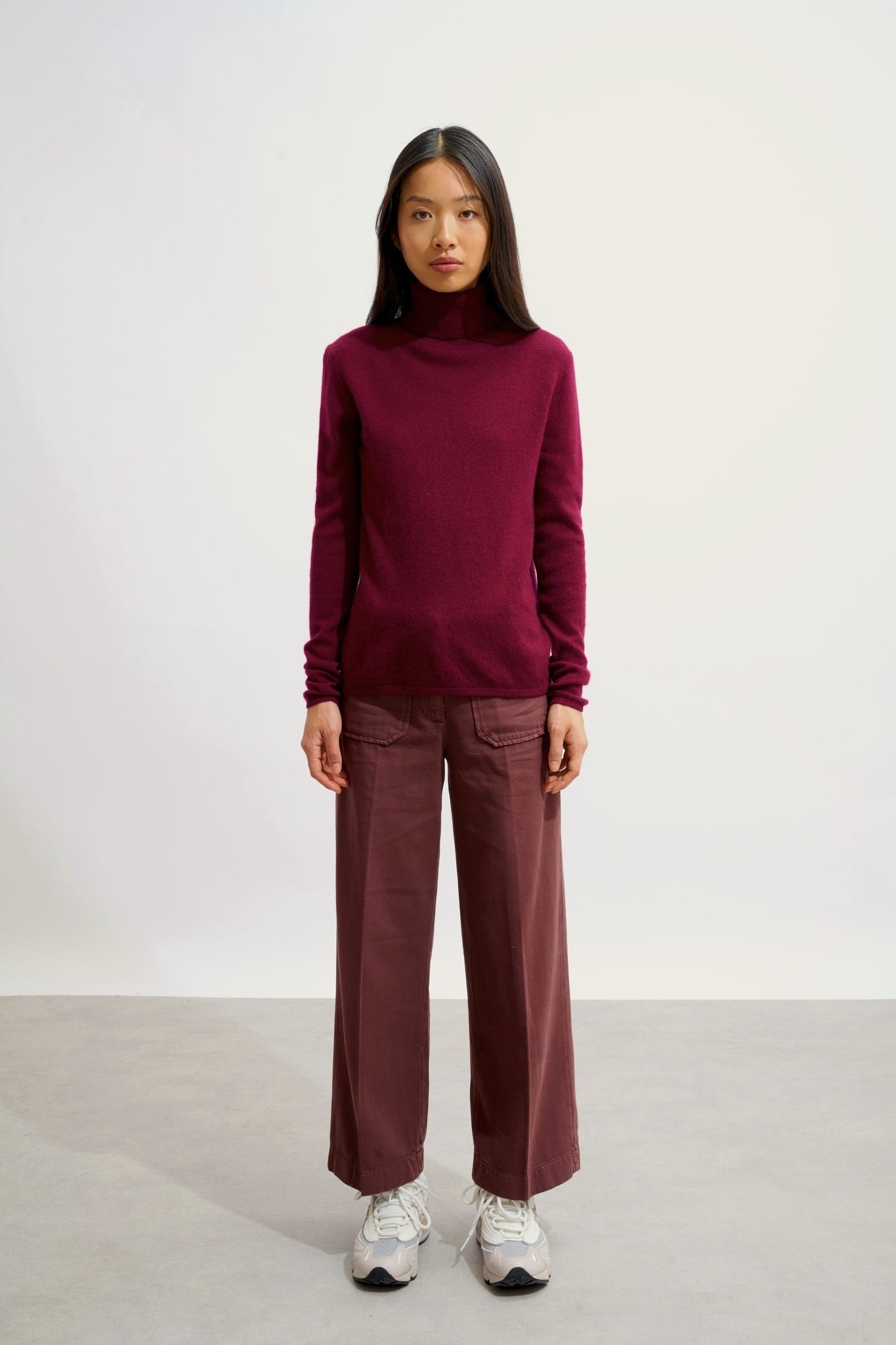 BISE burgundy turtleneck sweater 100% cashmere