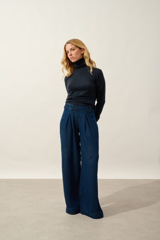 bise pull col roulé caviar 100% cachemire