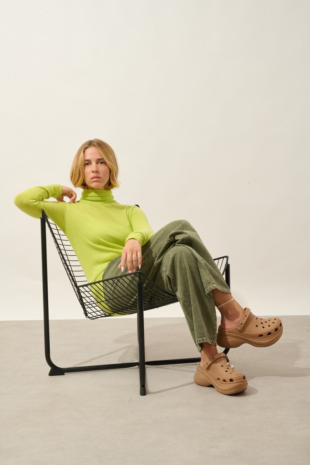 bise pull col roulé citrus 100% cachemire