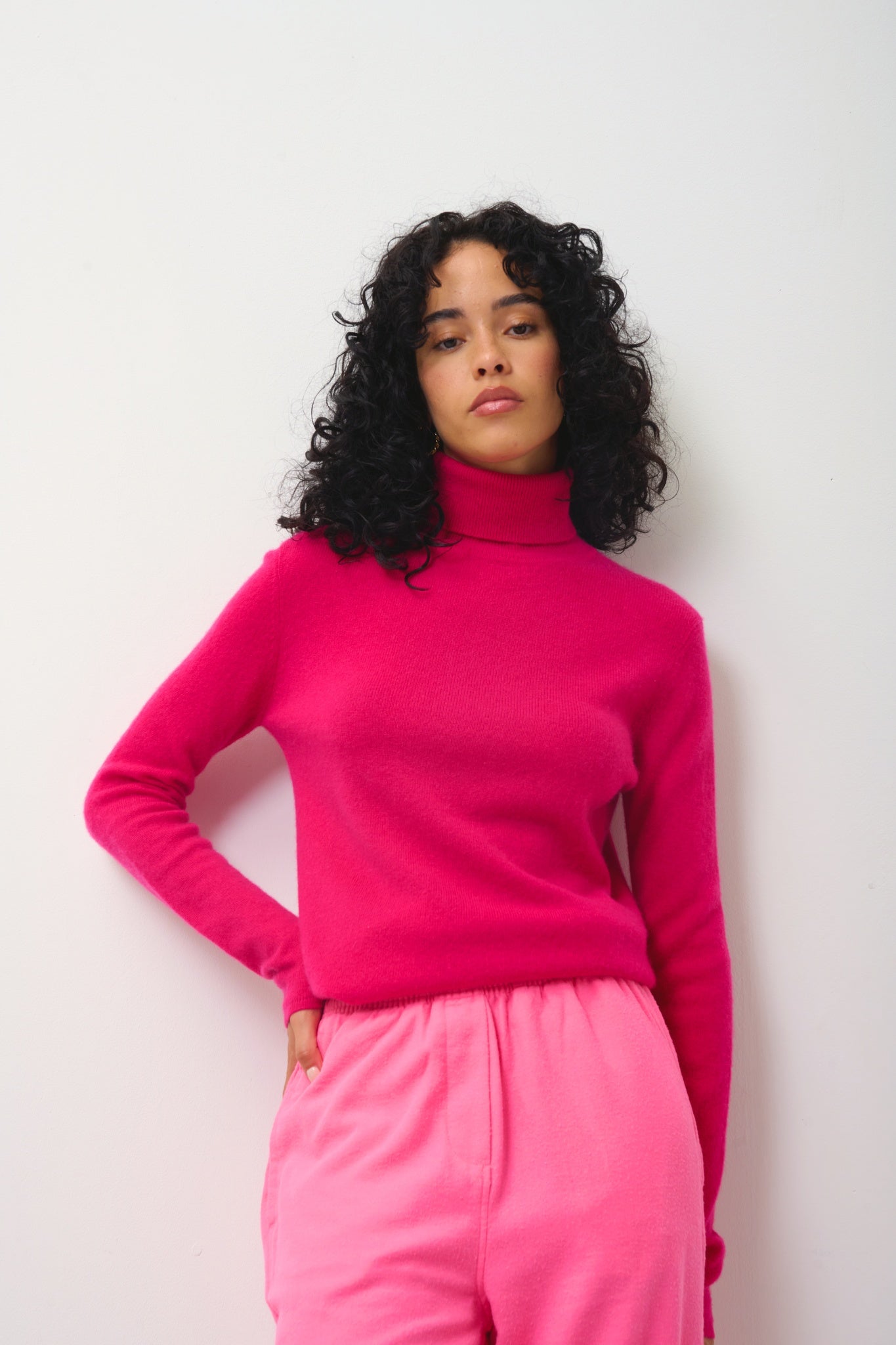 BISE fuchsia turtleneck sweater 100% cashmere - Authentic Cashmere