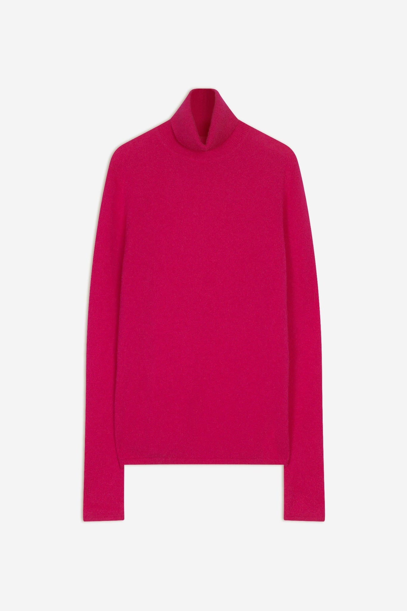 BISE pull col roulé fuchsia 100% cachemire