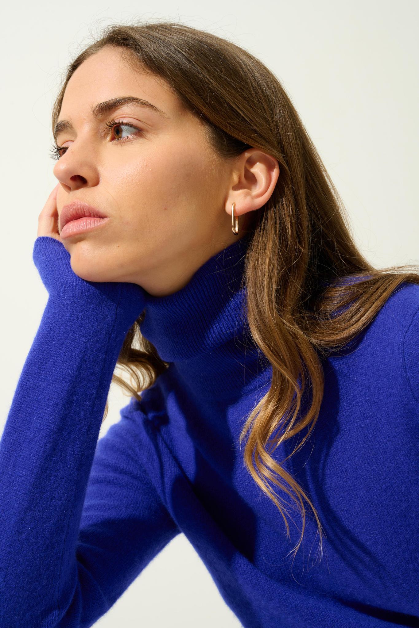 BISE Rollkragenpullover Indigo 100% Kaschmir