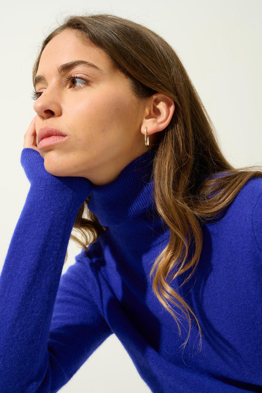 BISE indigo turtleneck sweater 100% cashmere