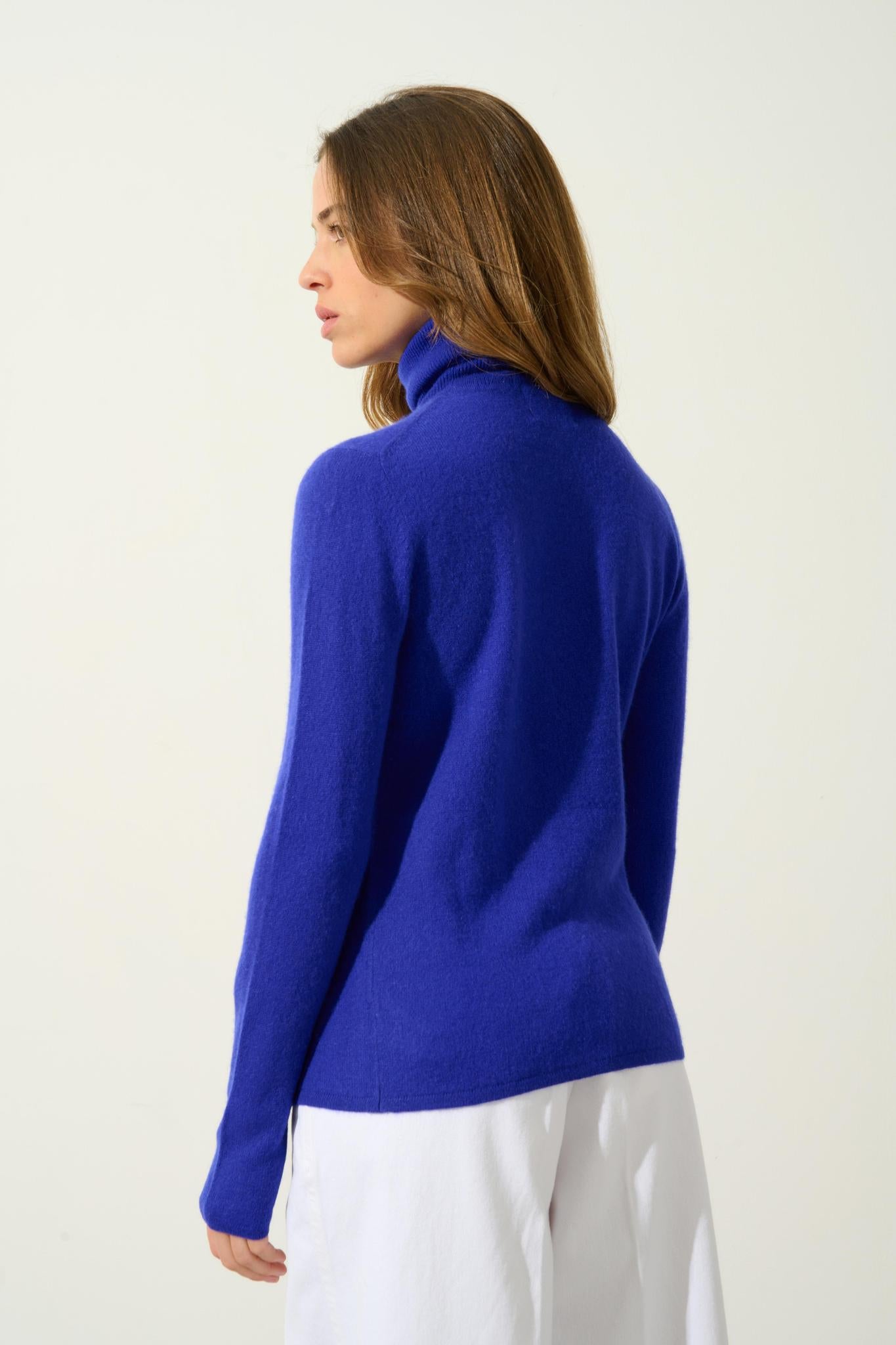 BISE Rollkragenpullover Indigo 100% Kaschmir