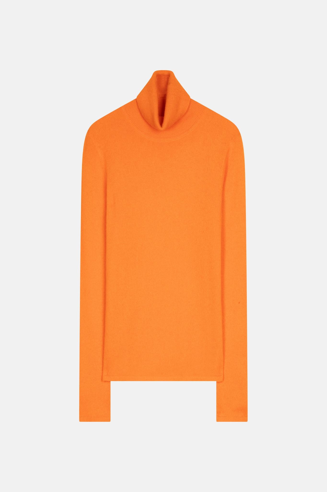 BISE tangerine turtleneck sweater 100% cashmere
