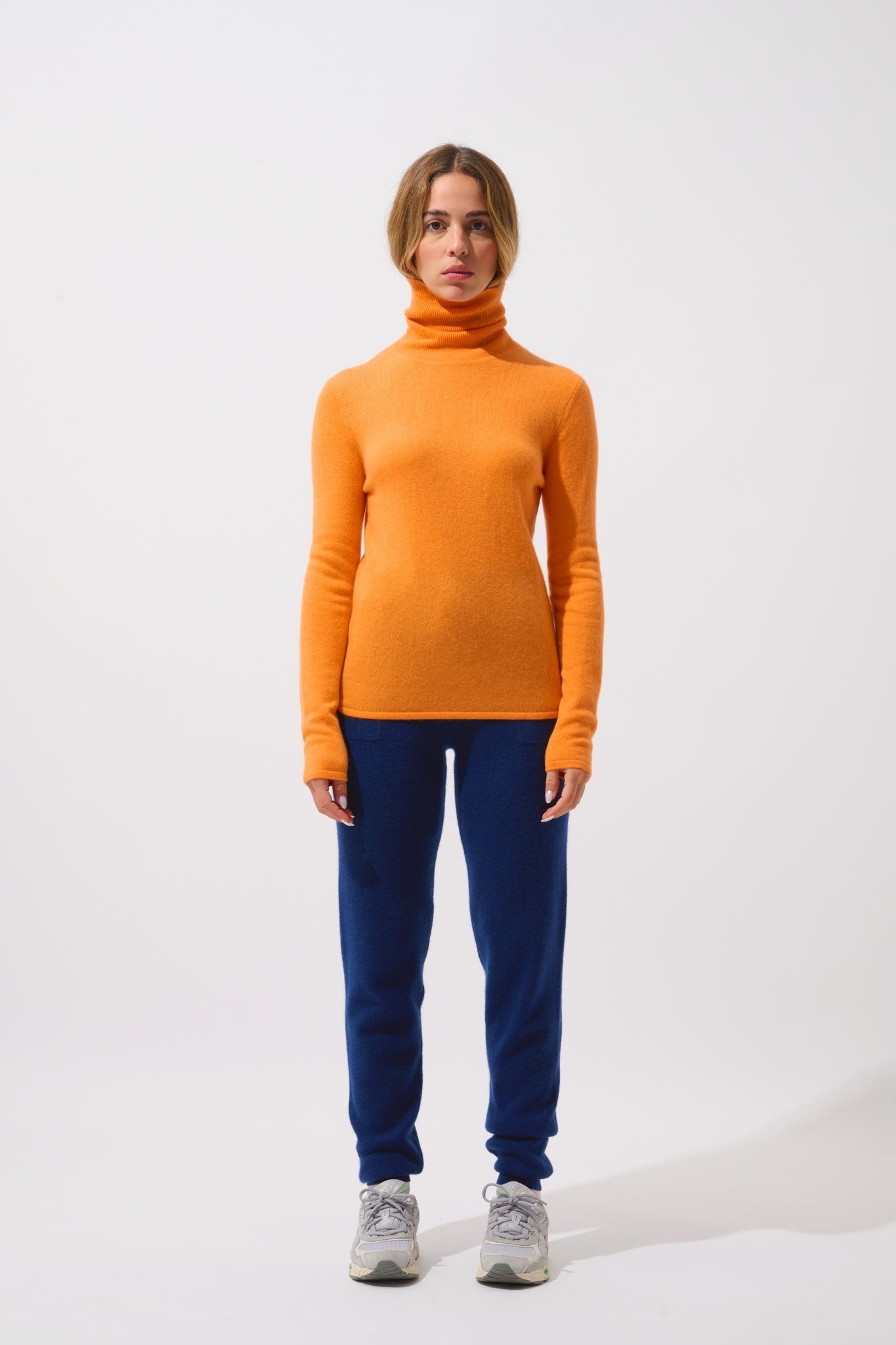 BISE melon turtleneck sweater 100% cashmere