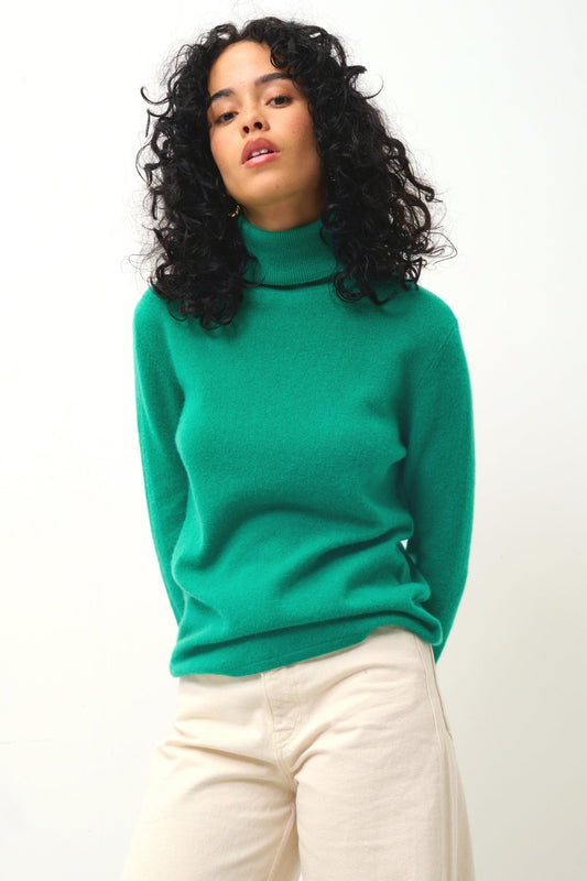 BISE turtleneck sweater mint 100% cashmere