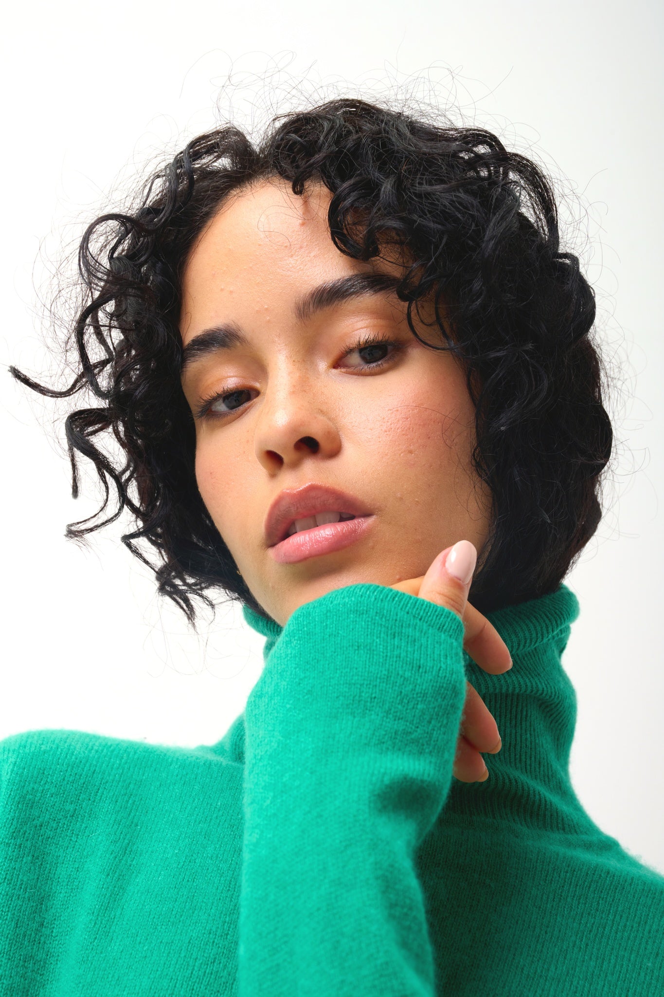 BISE pull col roulé menthe 100% cachemire