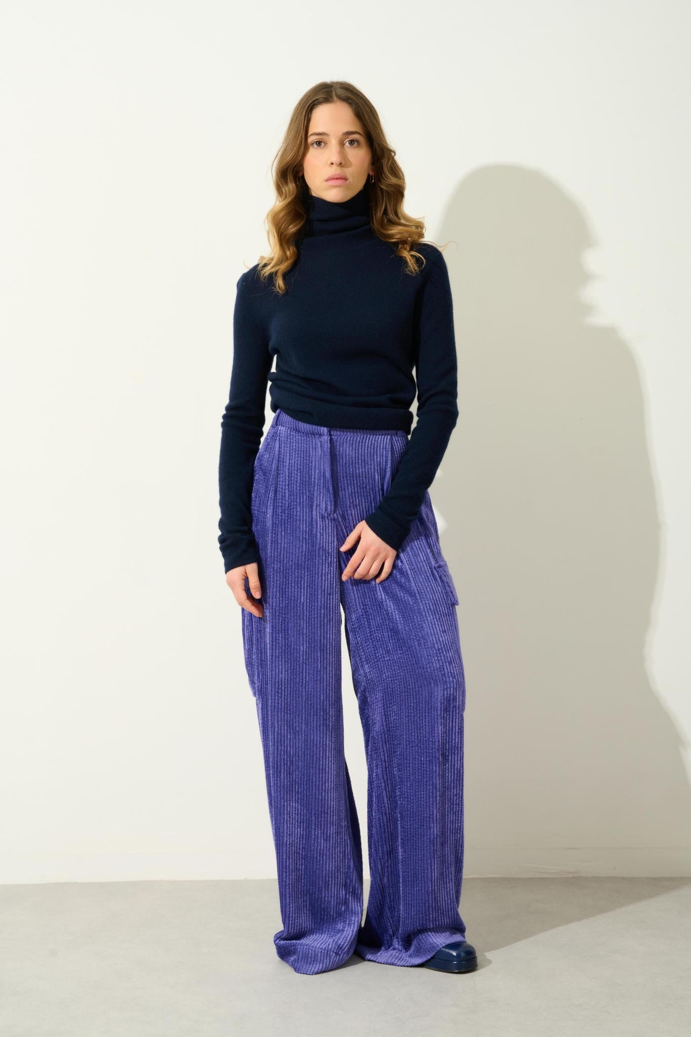 BISE Rollkragenpullover navy 100% Kaschmir