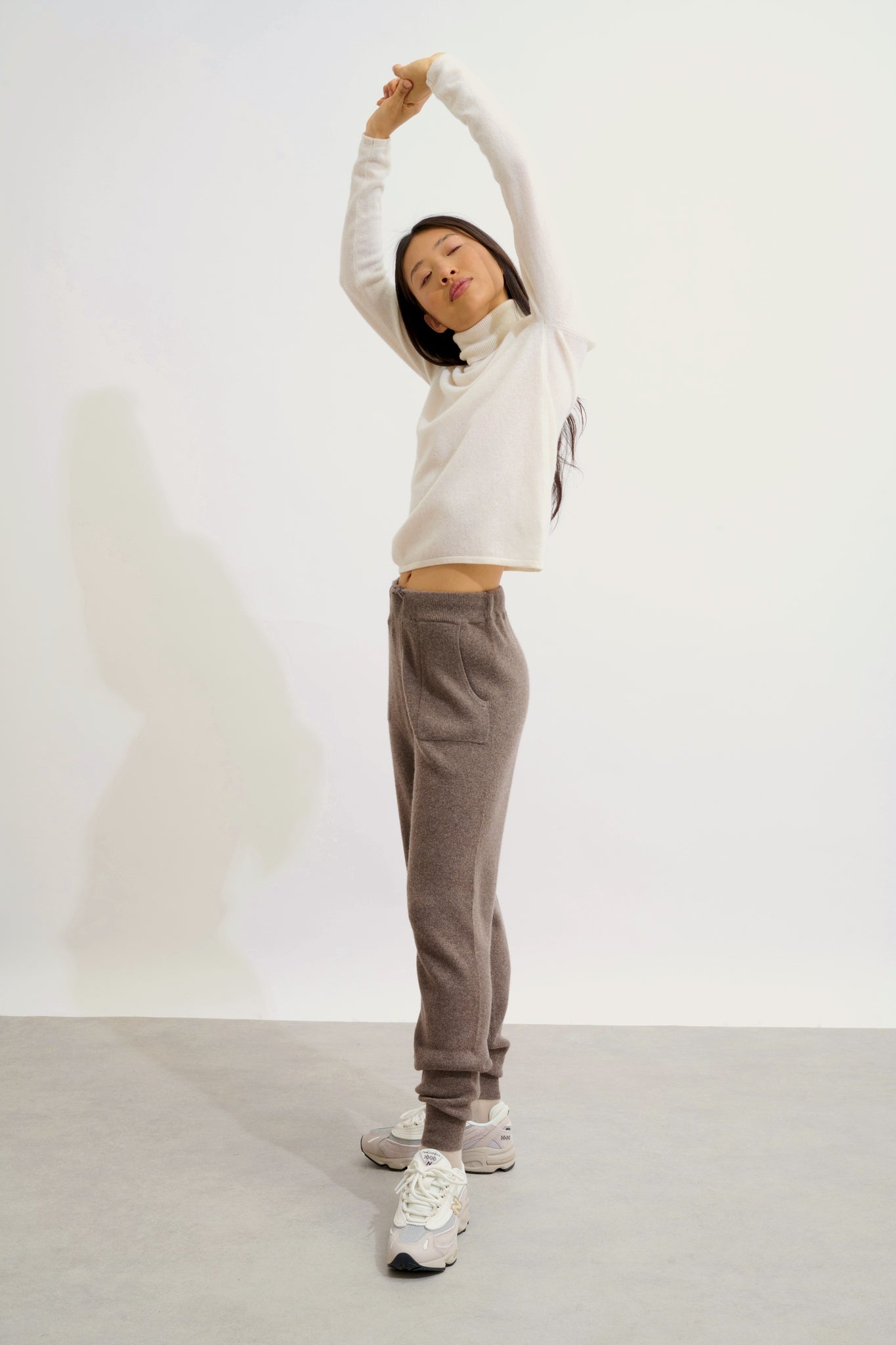 BISE pull col roulé neige 100% cachemire