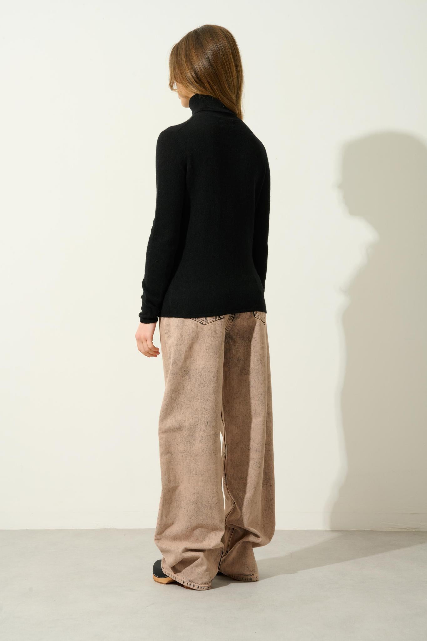 BISE Rollkragenpullover schwarz 100% Kaschmir