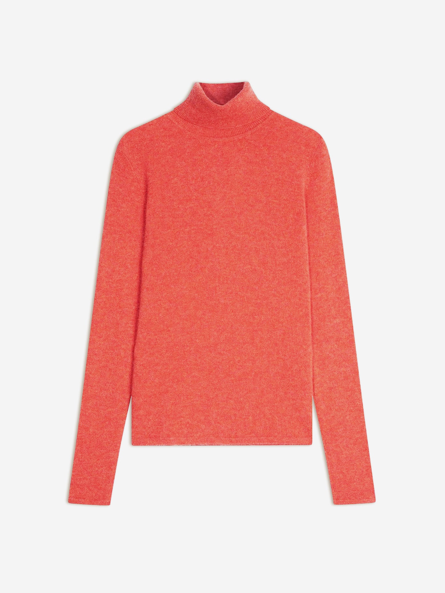 BISE pull col roulé orange chiné 100% cachemire