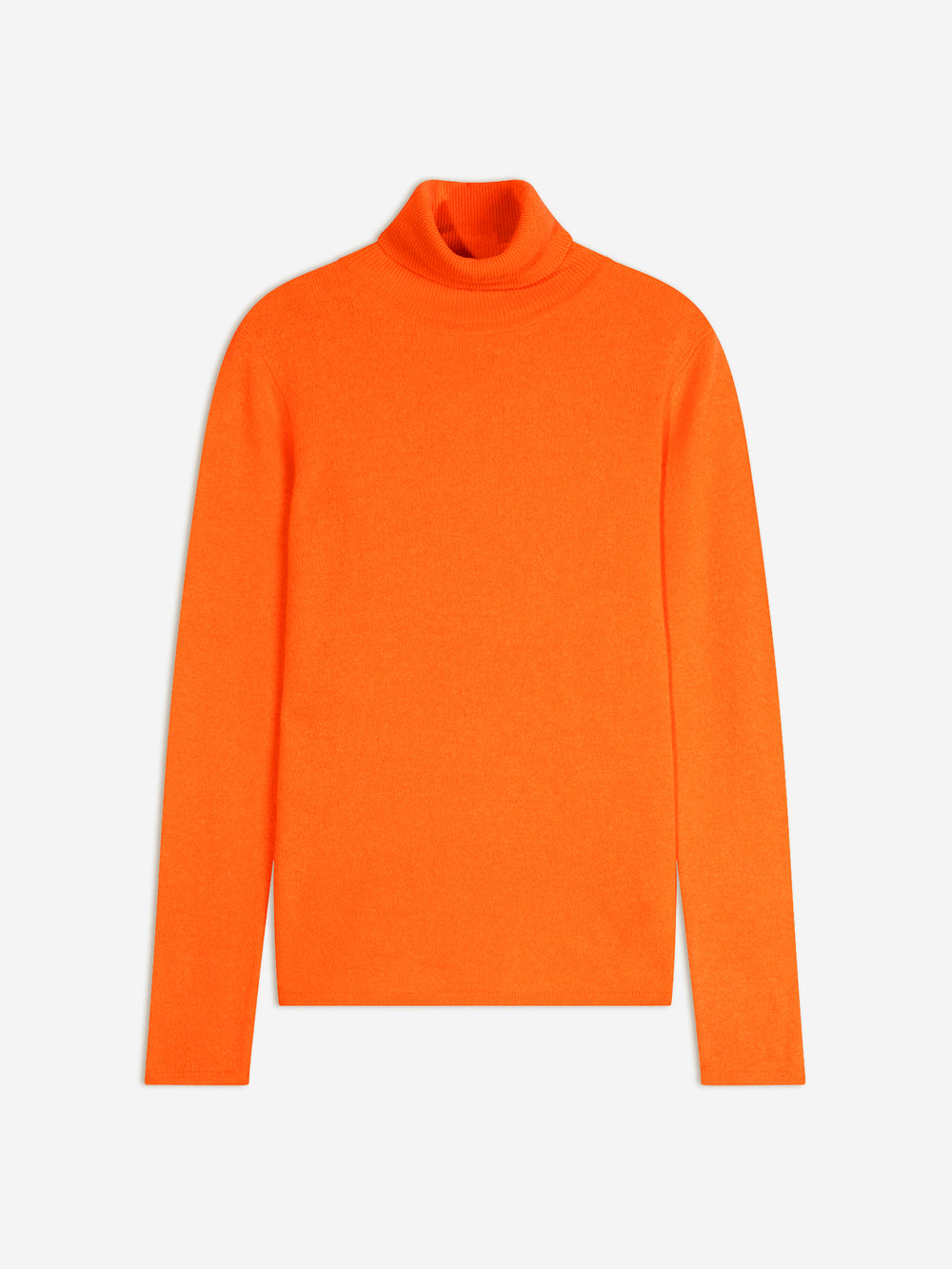 BISE pull col roulé orange fluo 100% cachemire