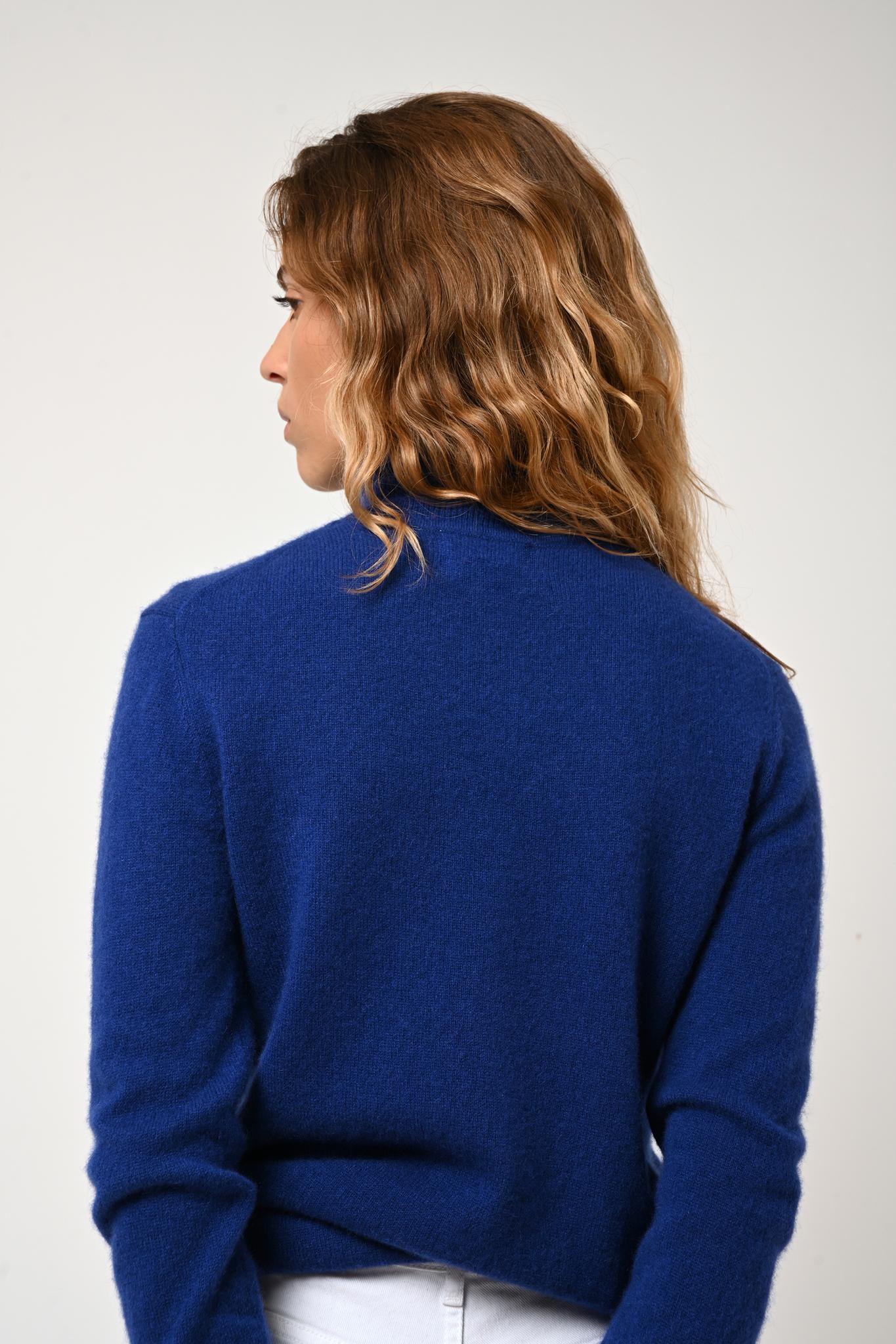 BISE ultramarine turtleneck sweater 100% cashmere