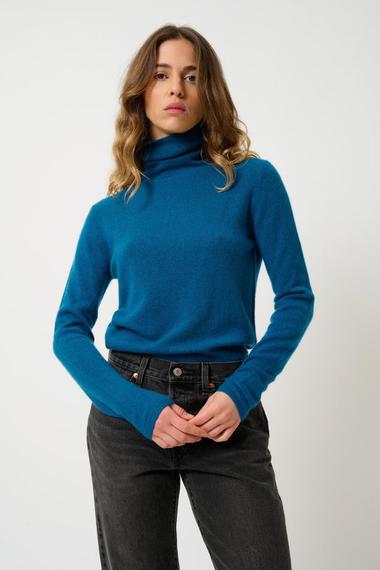 BISE peacock turtleneck sweater 100% cashmere