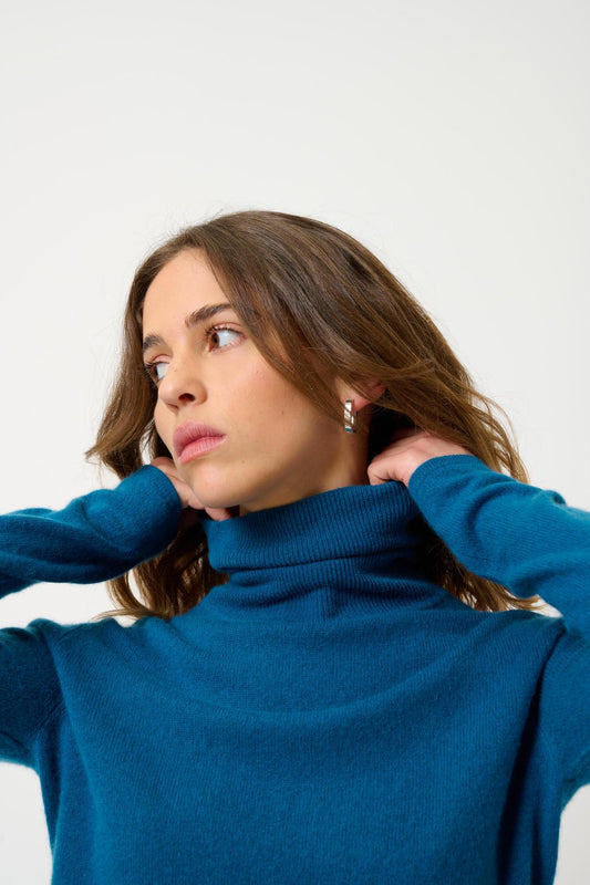 BISE peacock turtleneck sweater 100% cashmere