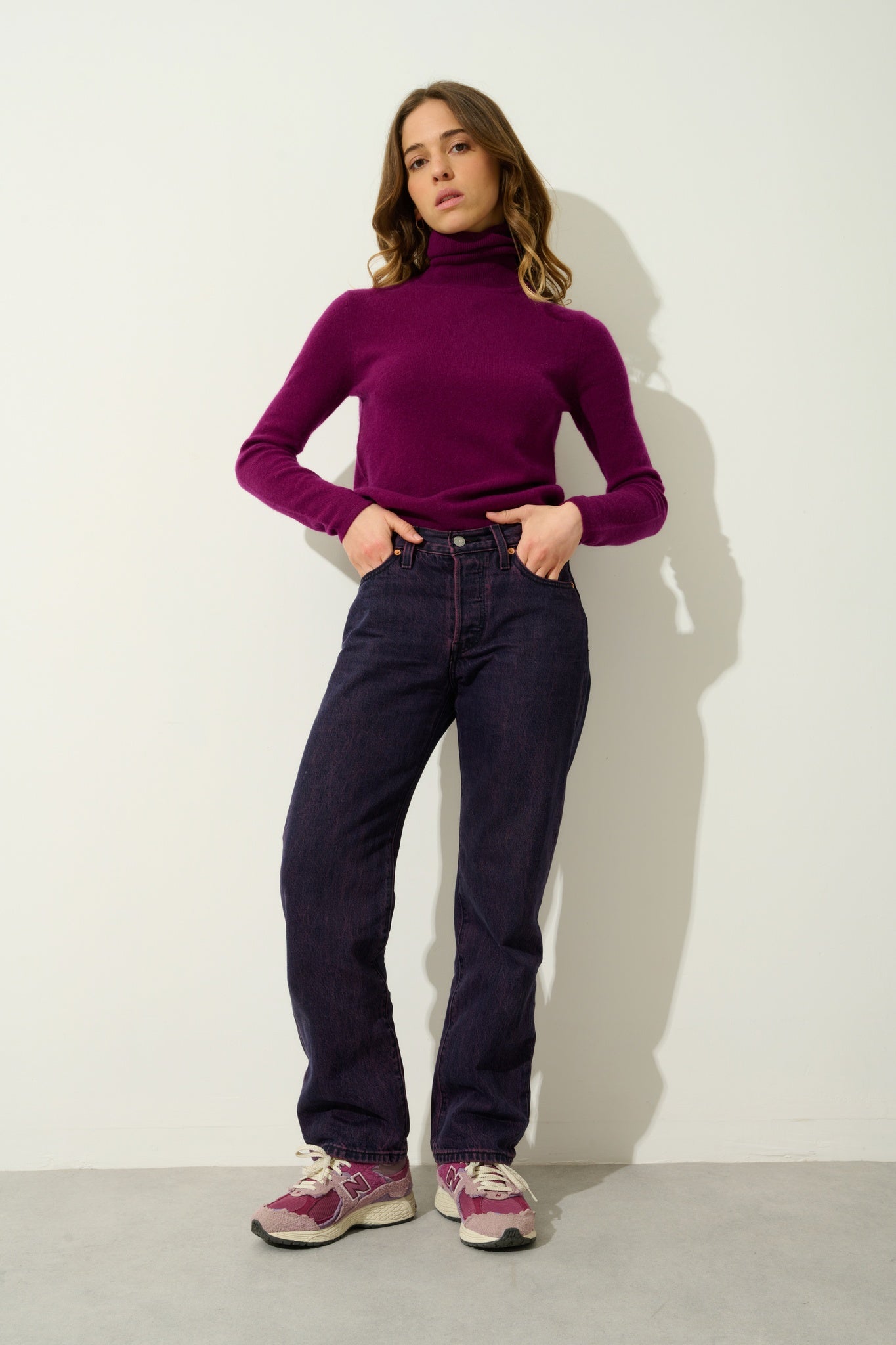 BISE plum turtleneck sweater 100% cashmere