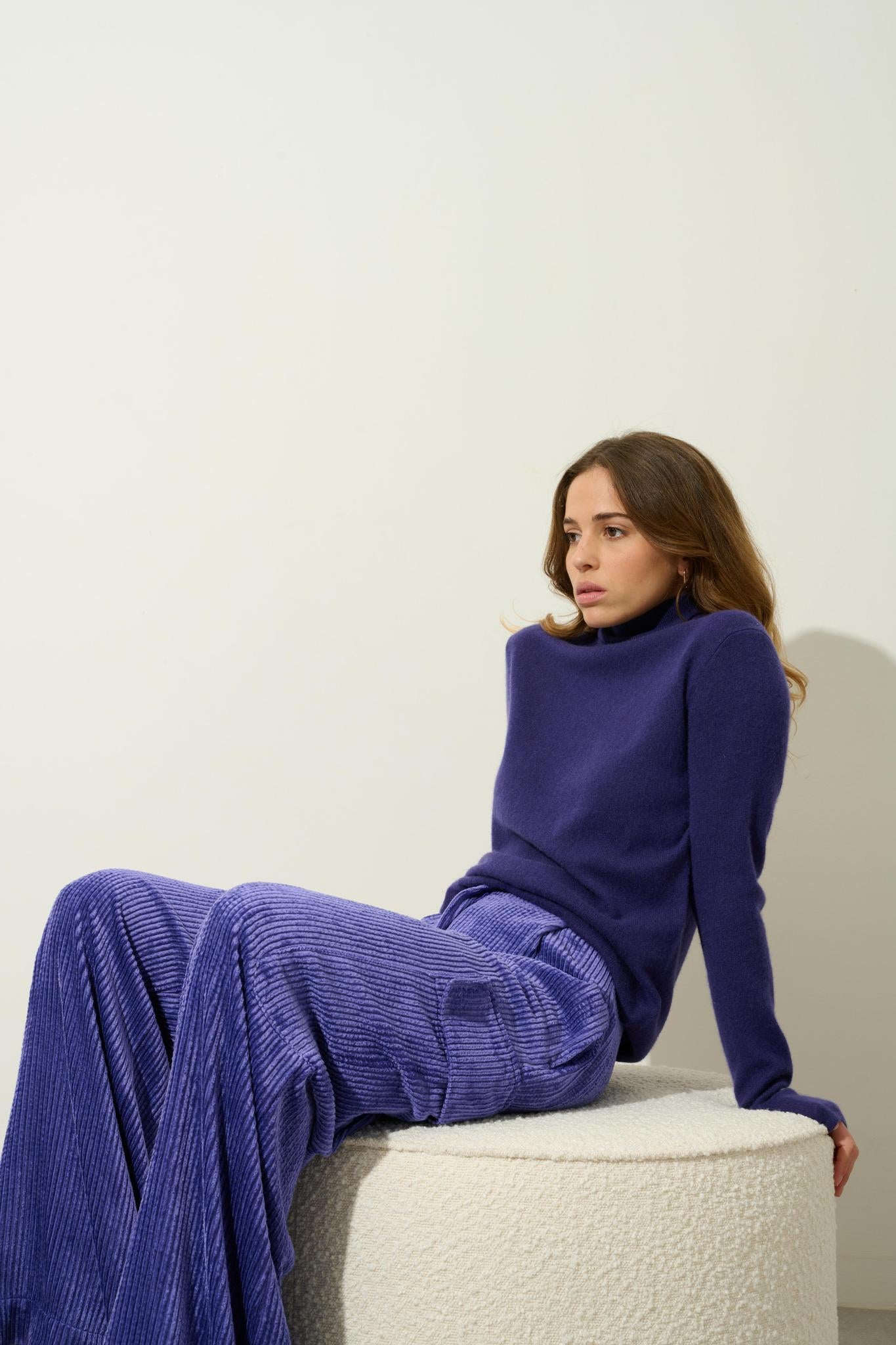 BISE Rollkragenpullover purple 100% Kaschmir