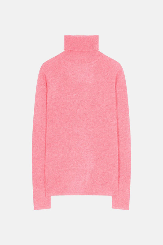 BISE Rollkragenpullover rosa meliert 100% Kaschmir