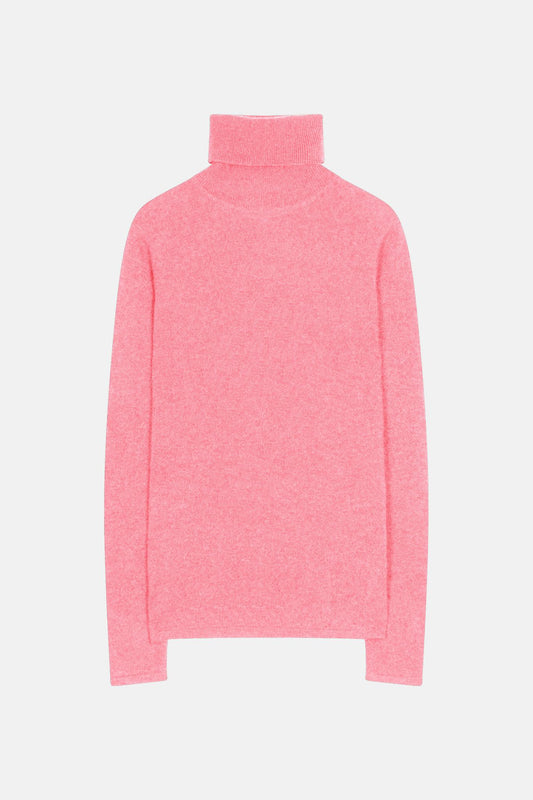 BISE Rollkragenpullover rosa meliert 100% Kaschmir