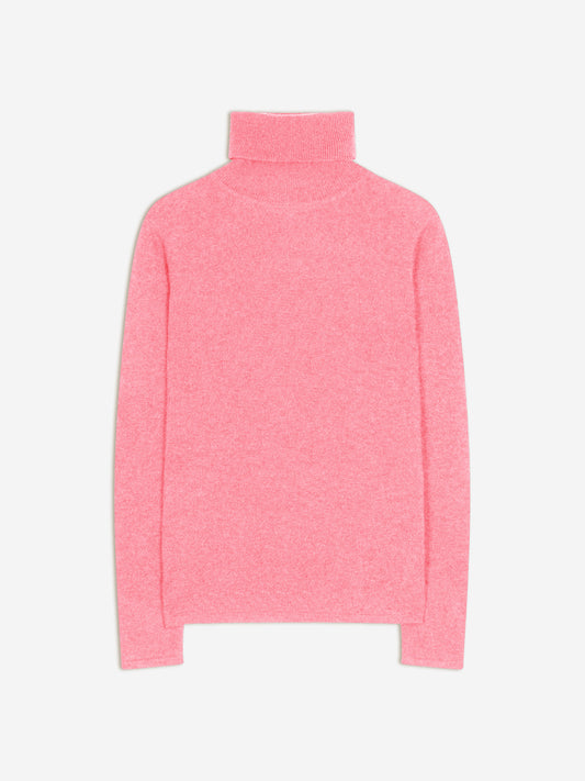 BISE Rollkragenpullover rosa meliert 100% Kaschmir