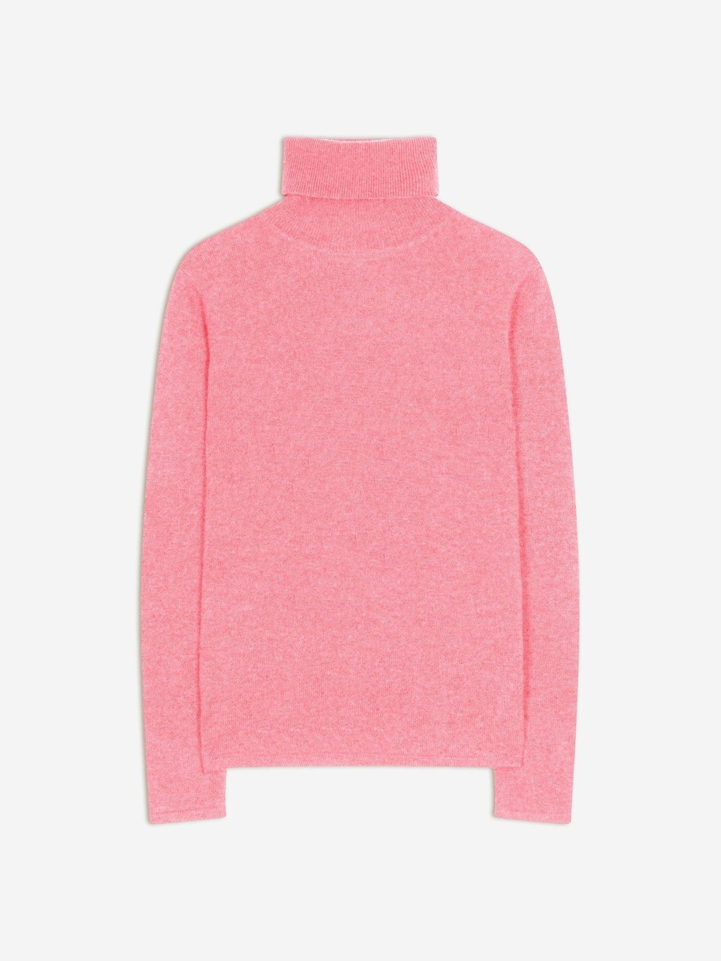 bise pull col roulé rose chiné 100% cachemire