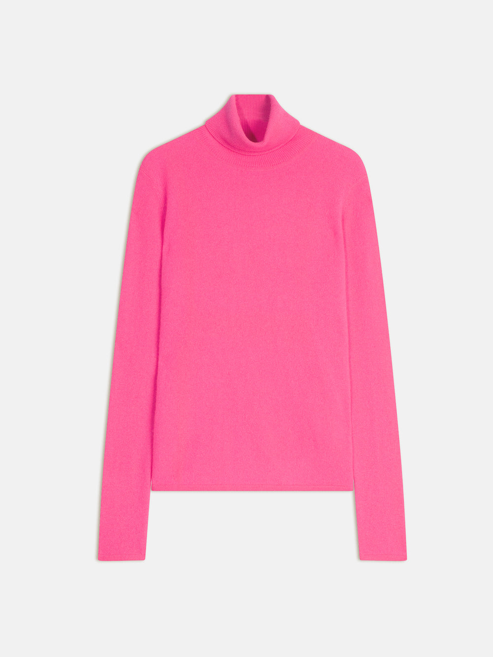 BISE pull col roulé rose fluo 100% cachemire