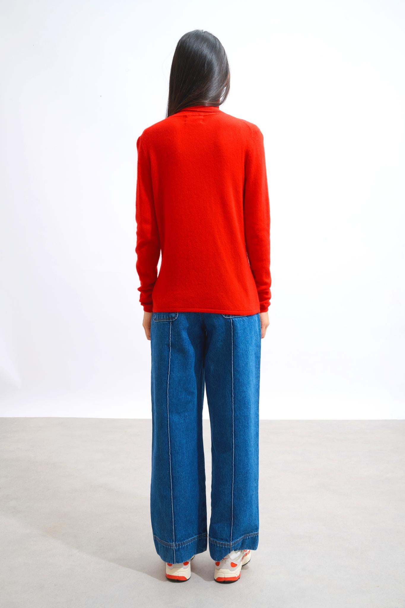 BISE Rollkragenpullover rot 100% Kaschmir