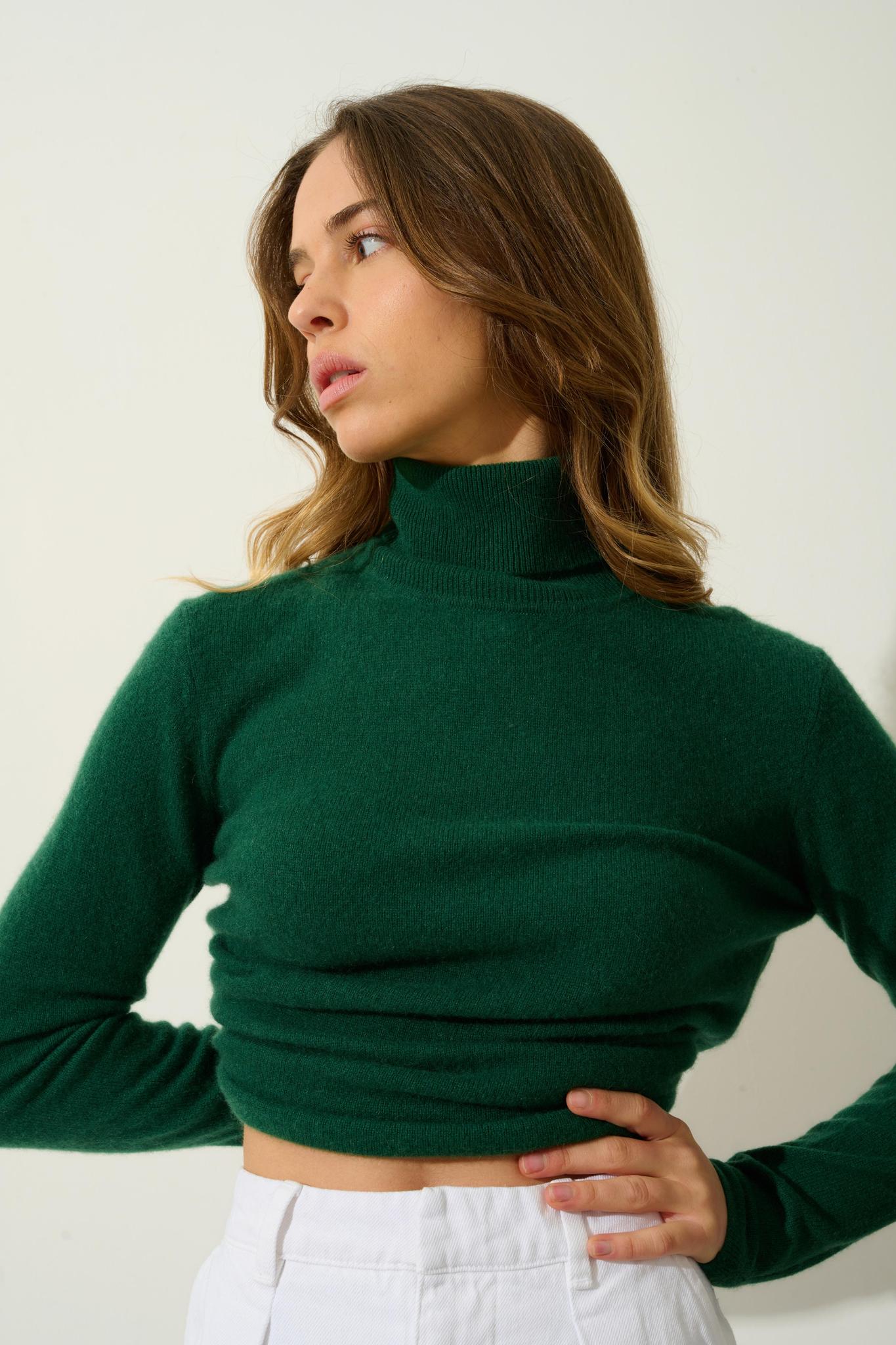 BISE Rollkragenpullover Tanne 100% Kaschmir