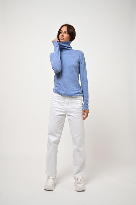 BISE sky turtleneck sweater 100% cashmere