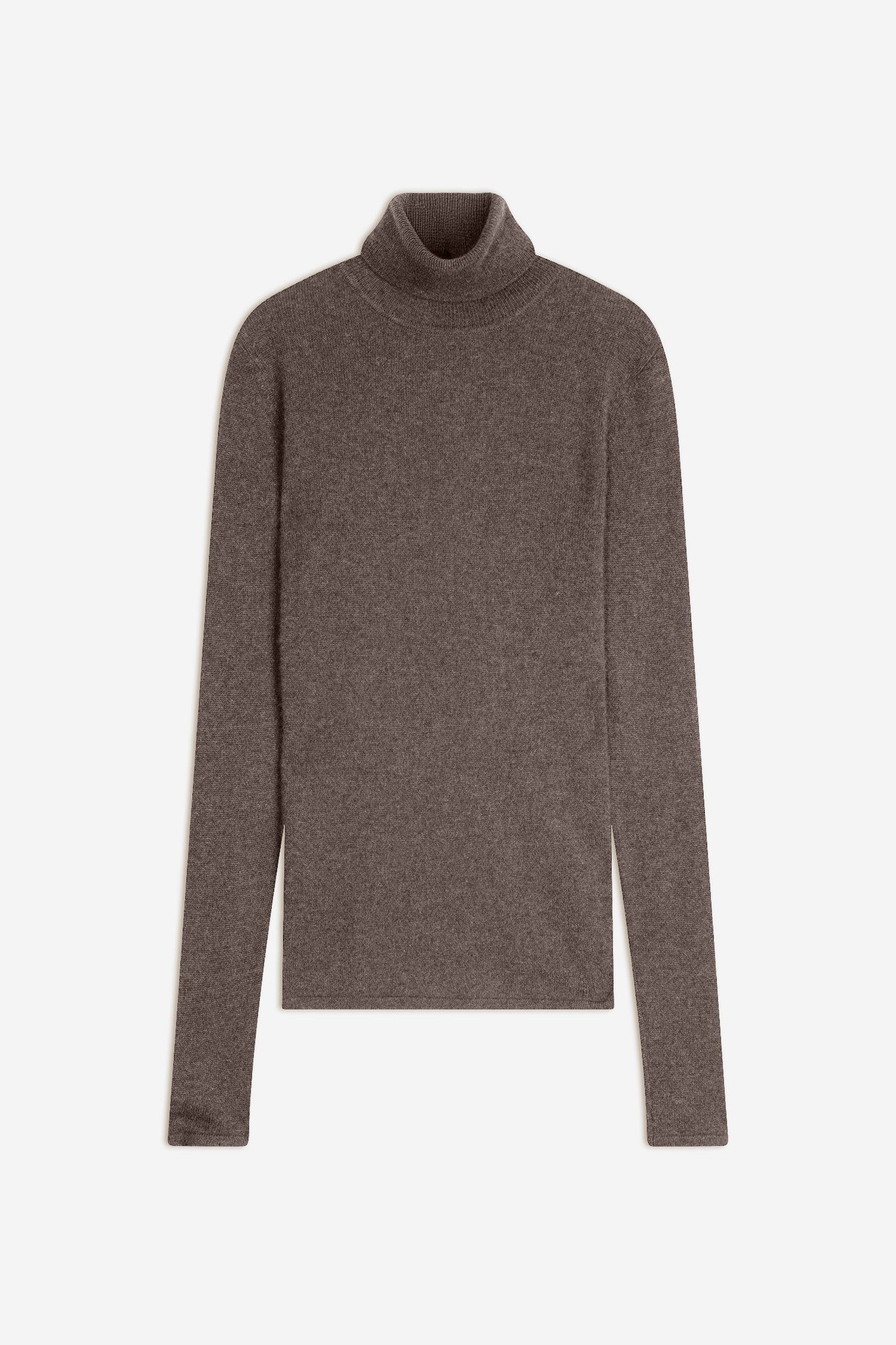 bise pull col roulé taupe chiné 100% cachemire