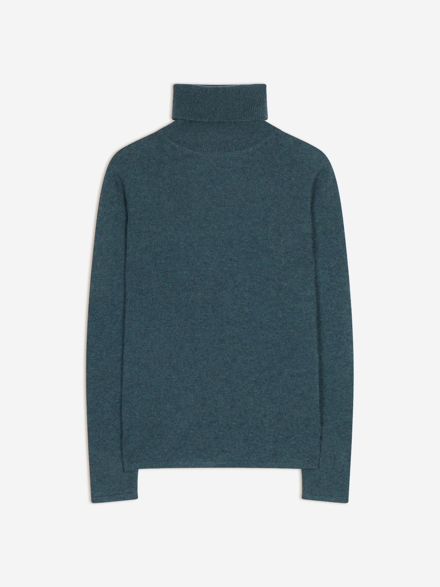 BISE pull col roulé vert canard chiné 100% cachemire