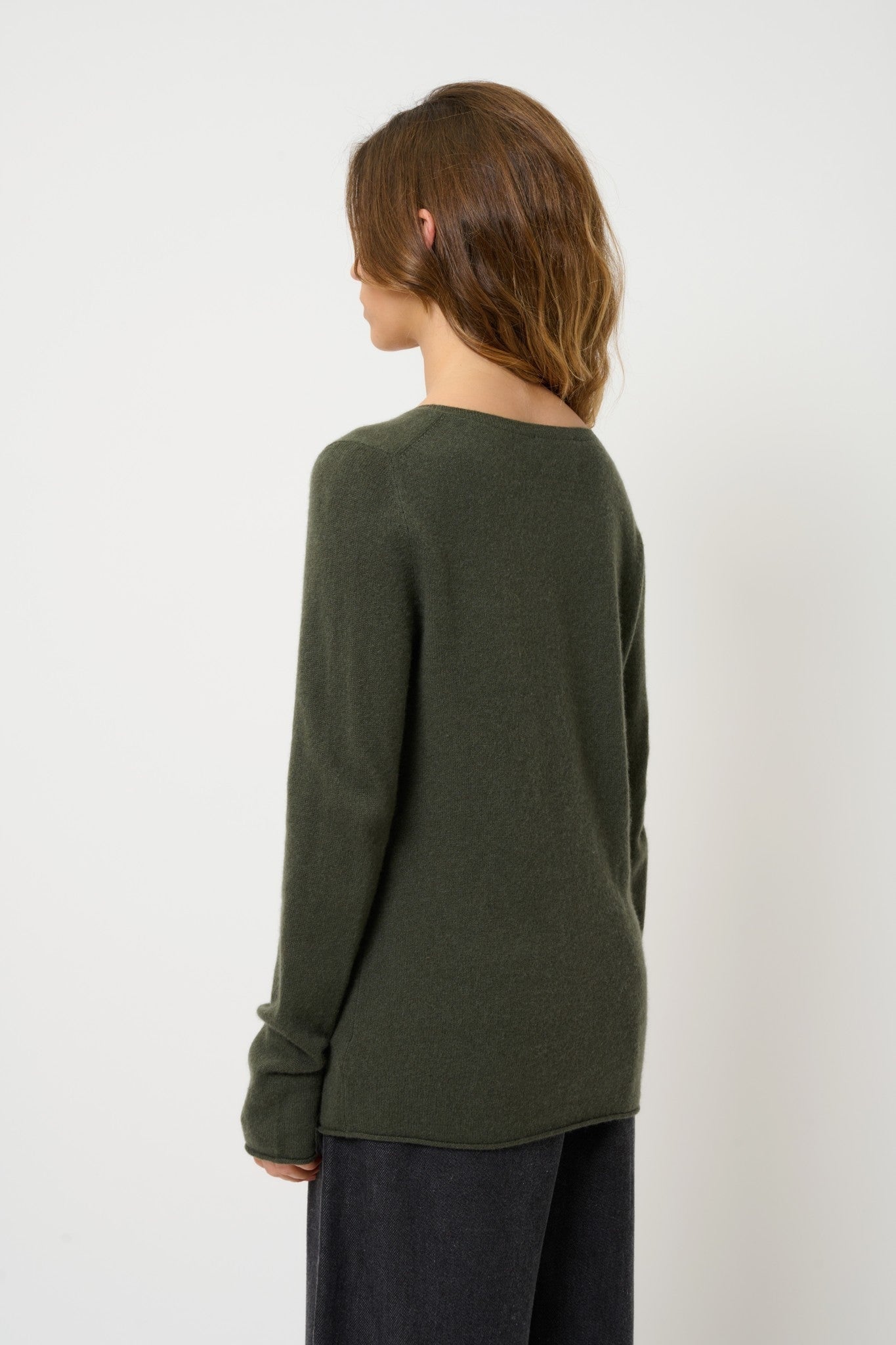 bodmin pull col tunisien kaki 100% cachemire