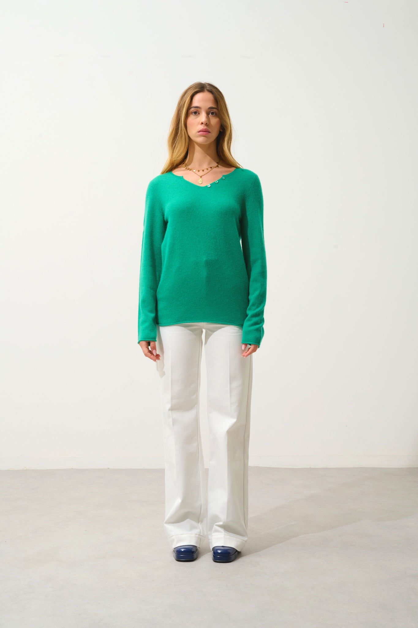 BODMIN mint turtleneck sweater 100% cashmere