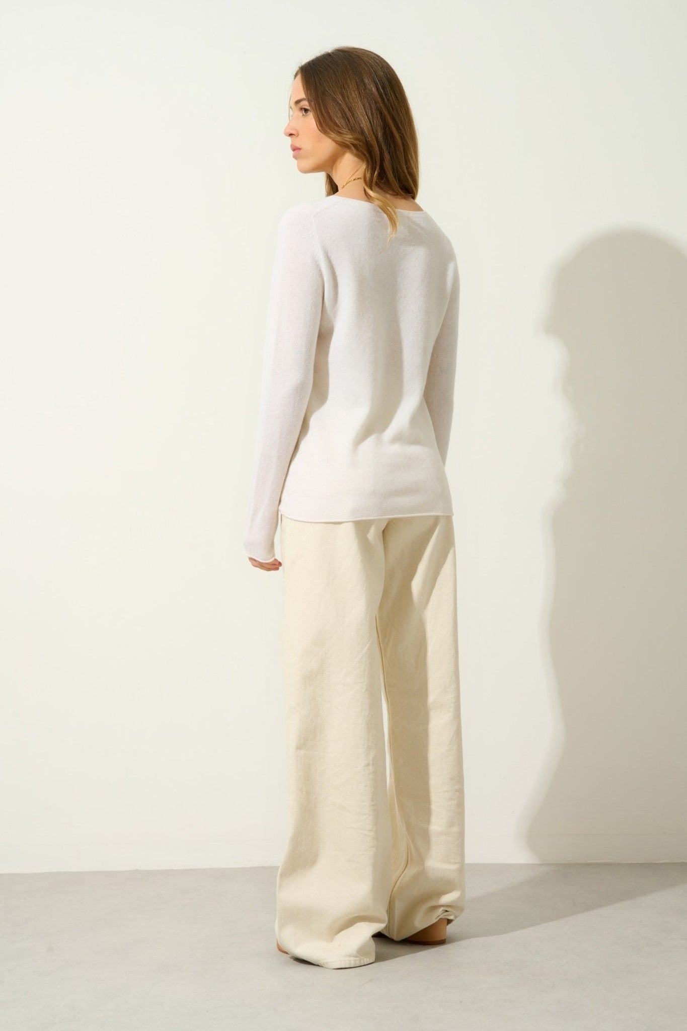 bodmin pull col tunisien neige 100% cachemire