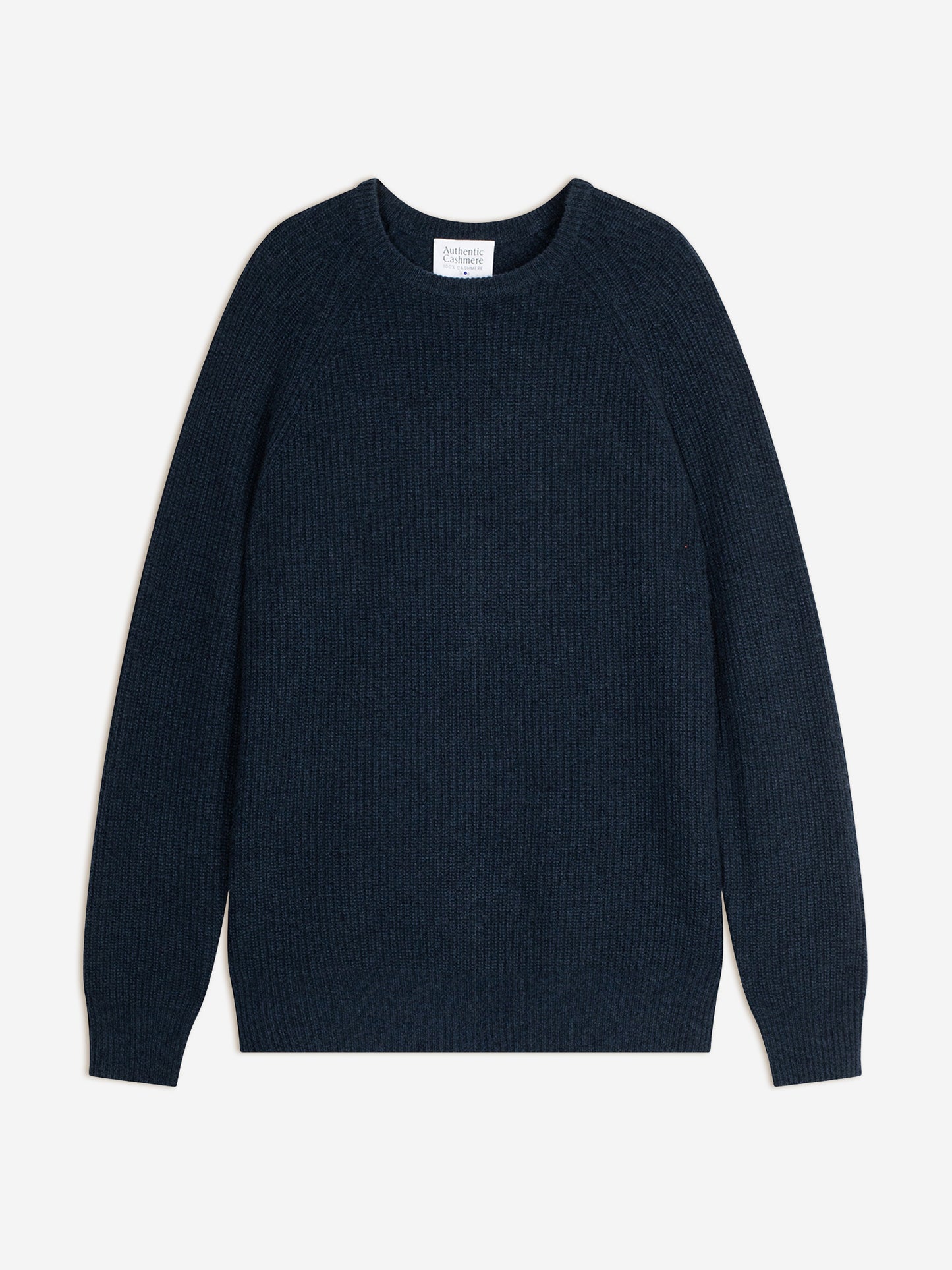 CABANES 4-fädiger Rundhalspullover, Mitternachtsblau meliert, 100 % Kaschmir