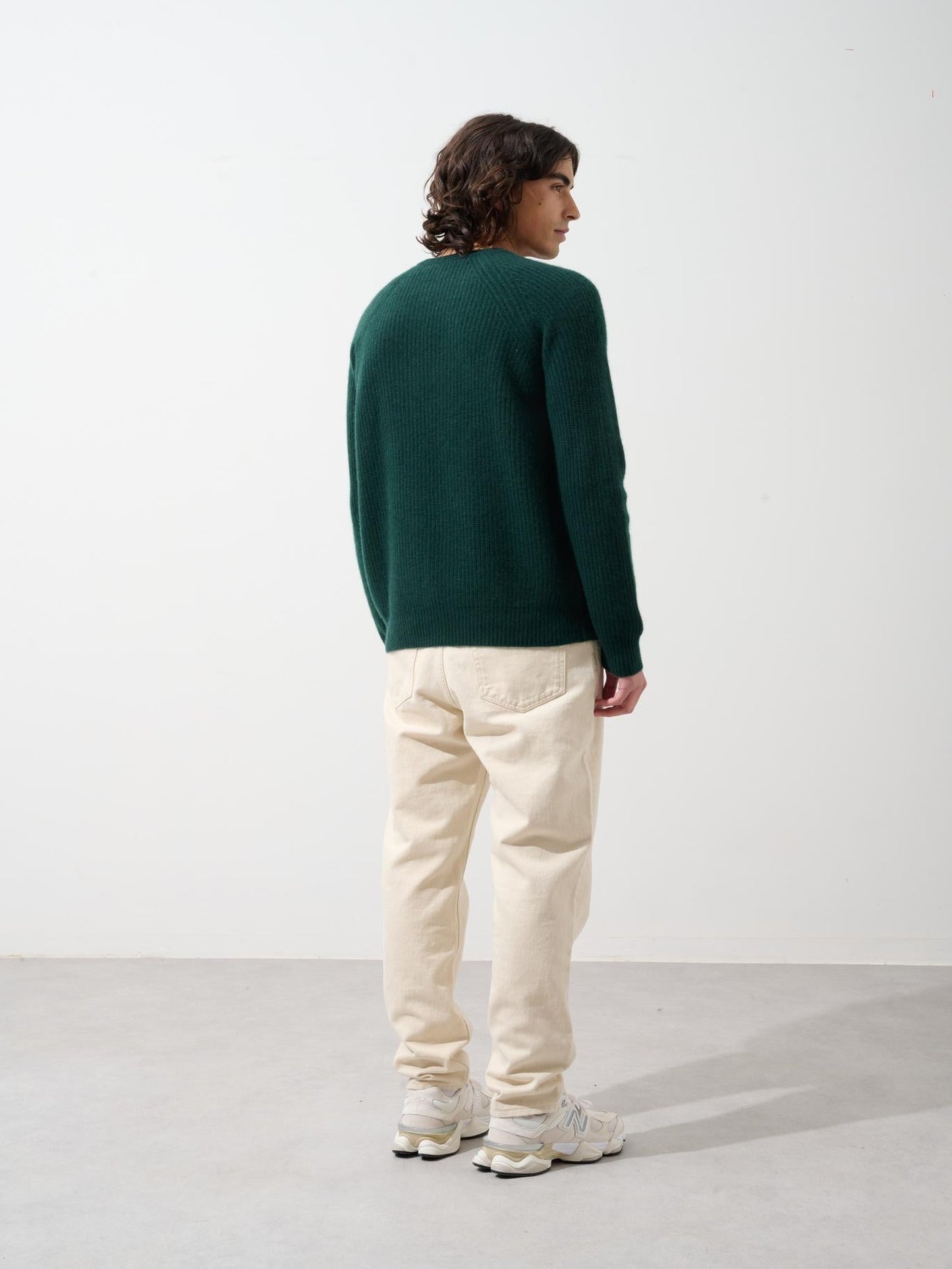 CABANES pull col rond 4 fils cyprès 100% cachemire