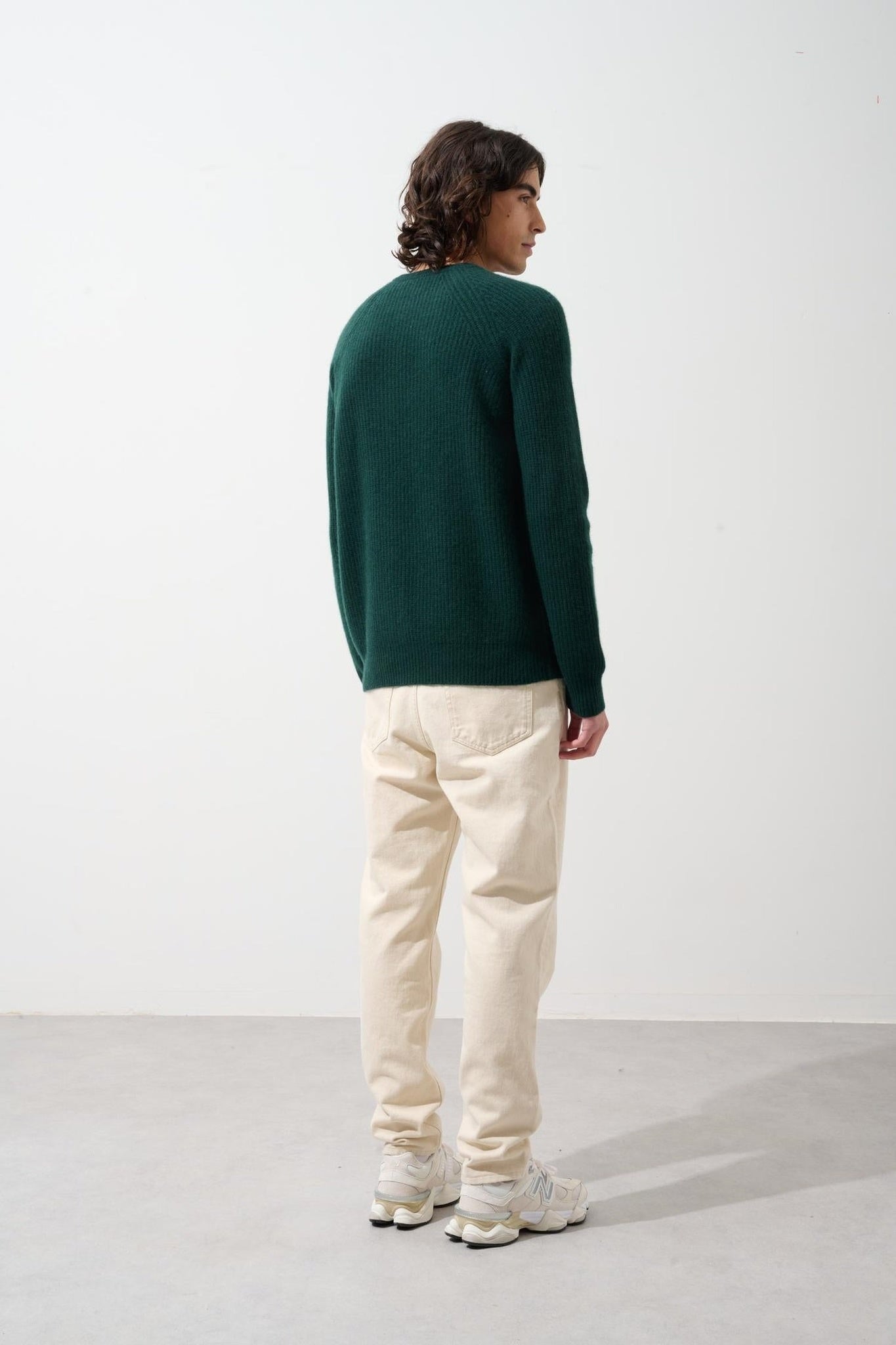 CABANES Pullover mit Rundhalsausschnitt 4 Fäden Zypresse 100% Kaschmir